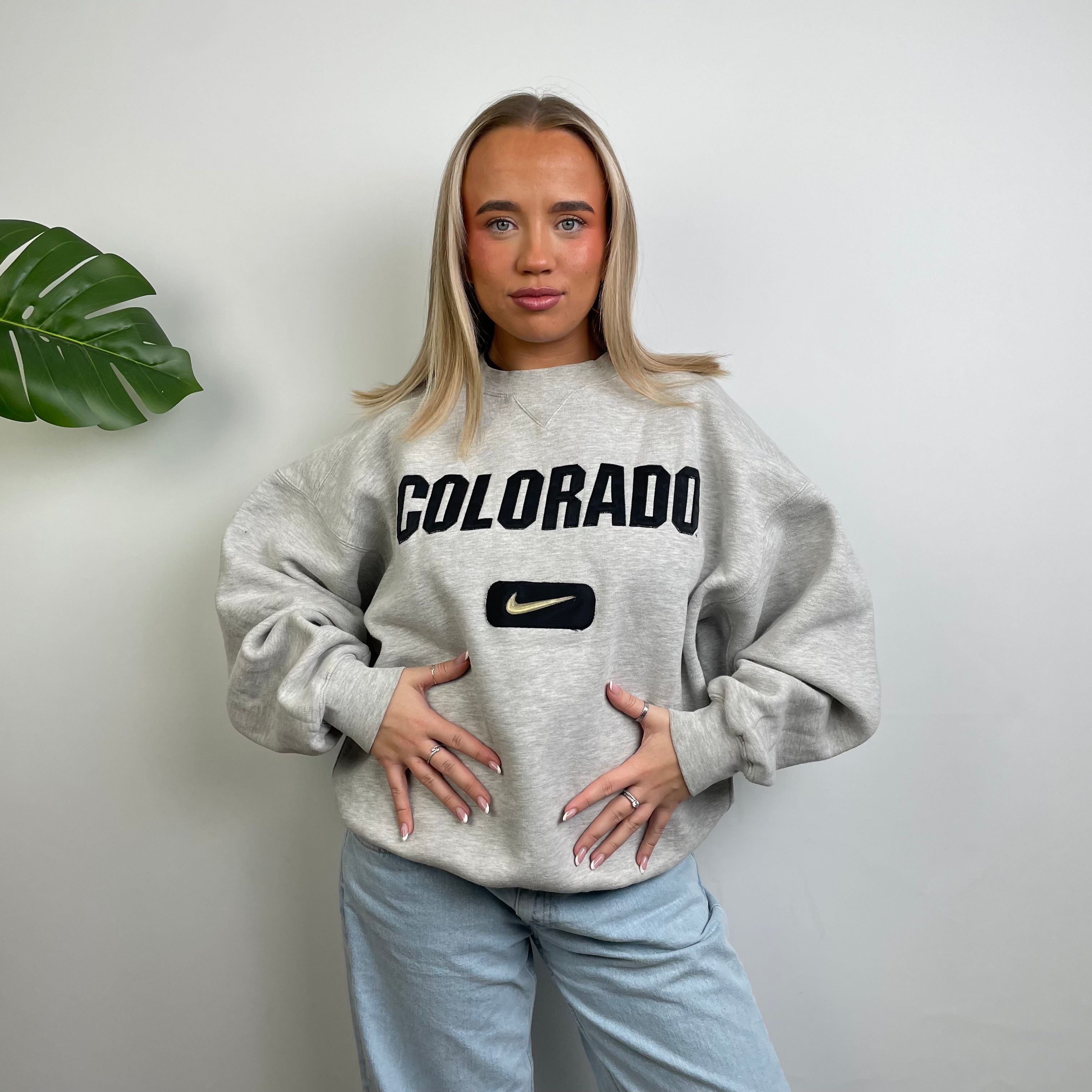 Nike x Colorado RARE Grey Embroidered Spell Out Sweatshirt (L)