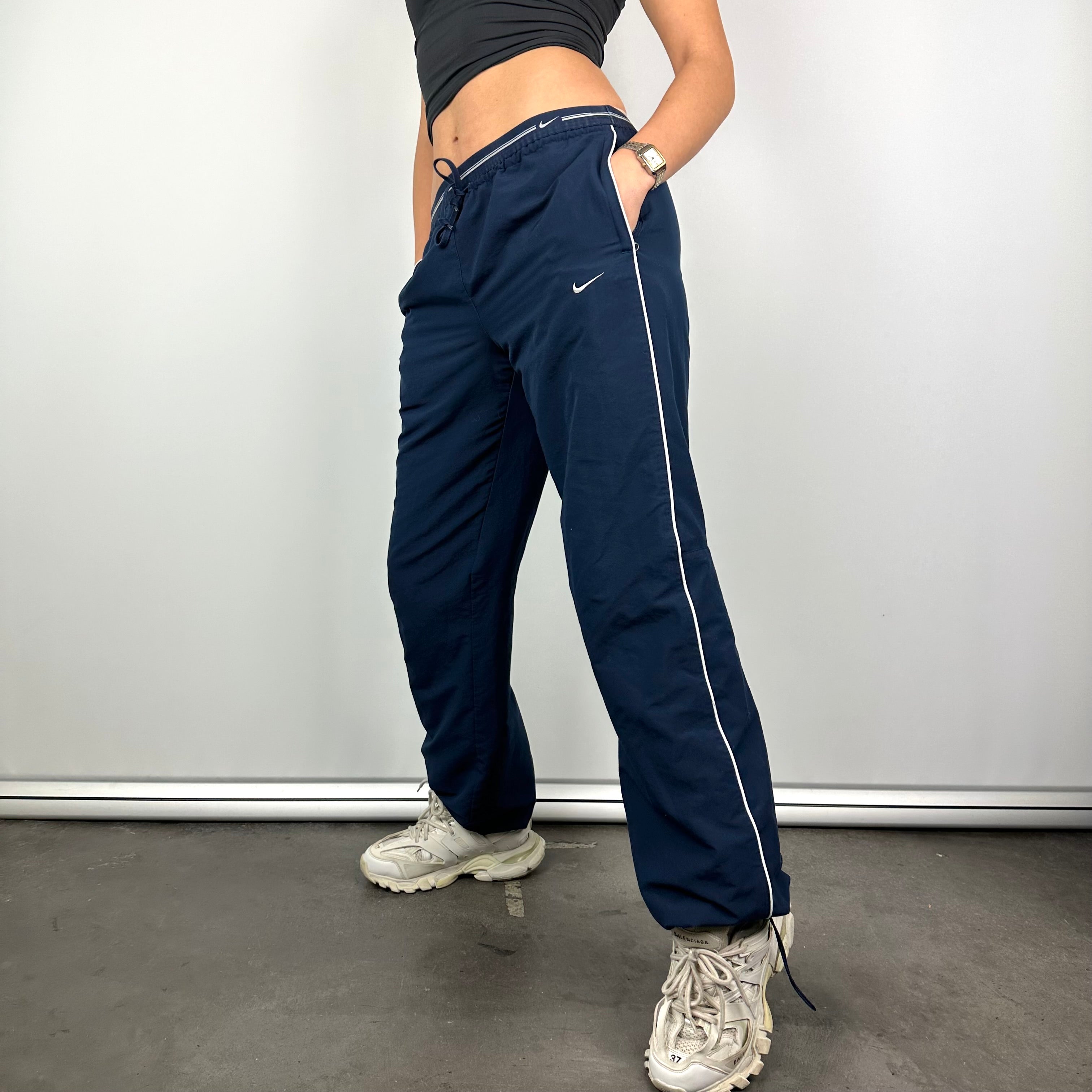 Nike Navy Embroidered Swoosh Track Pants (M)