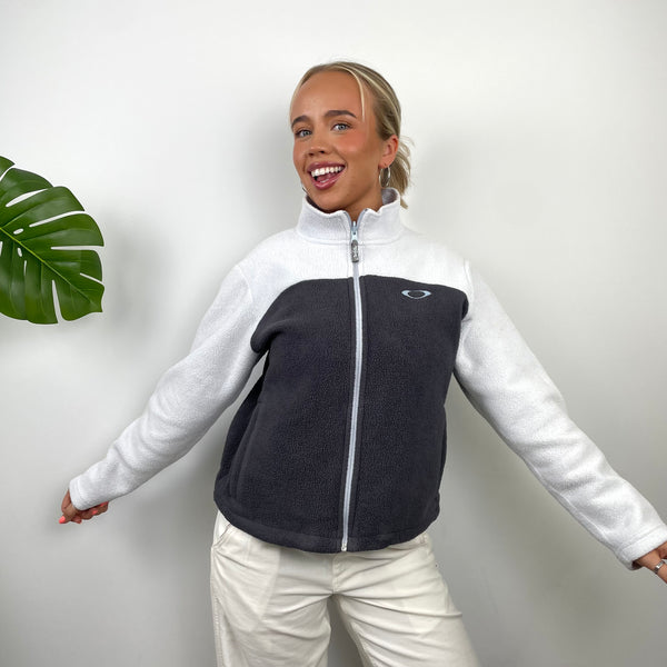 Oakley RARE Grey Embroidered Logo Zip Up Fleece (S)