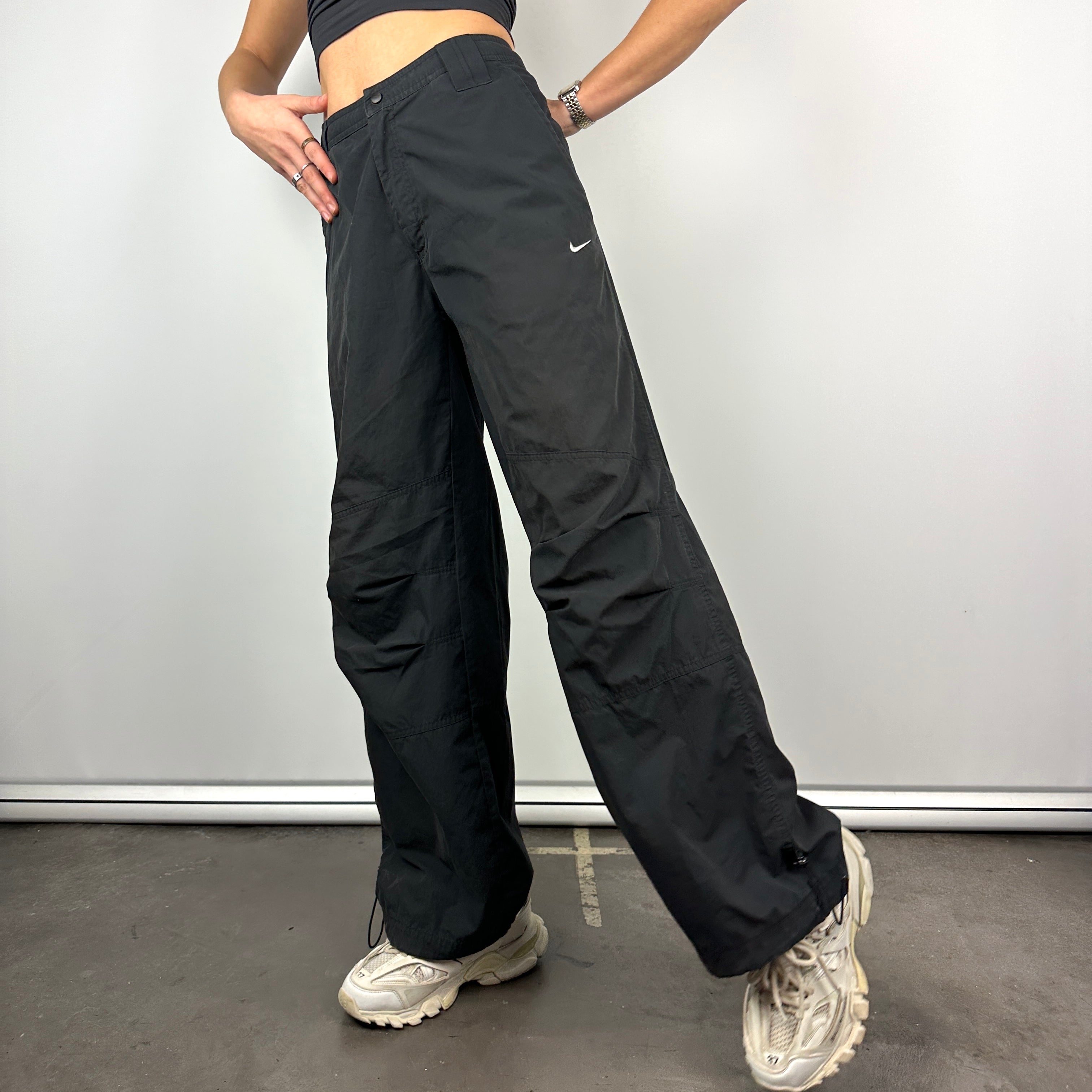 Nike Black Embroidered Swoosh Track Pants (M)