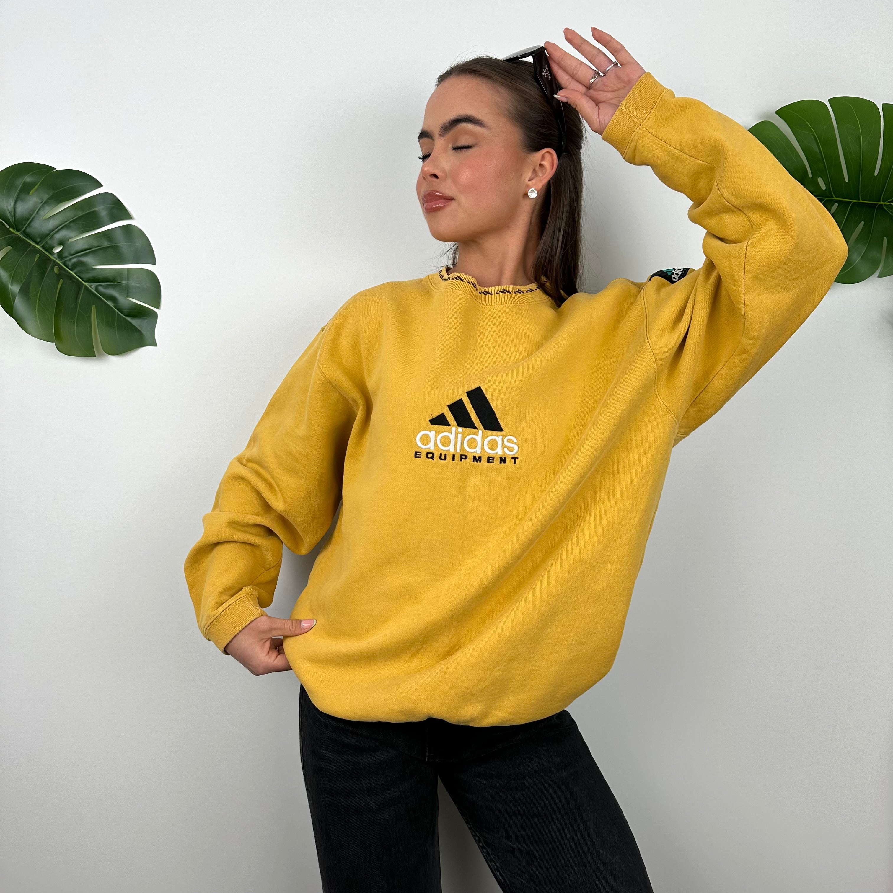 Adidas Equipment Yellow Embroidered Spell Out Sweatshirt (M)