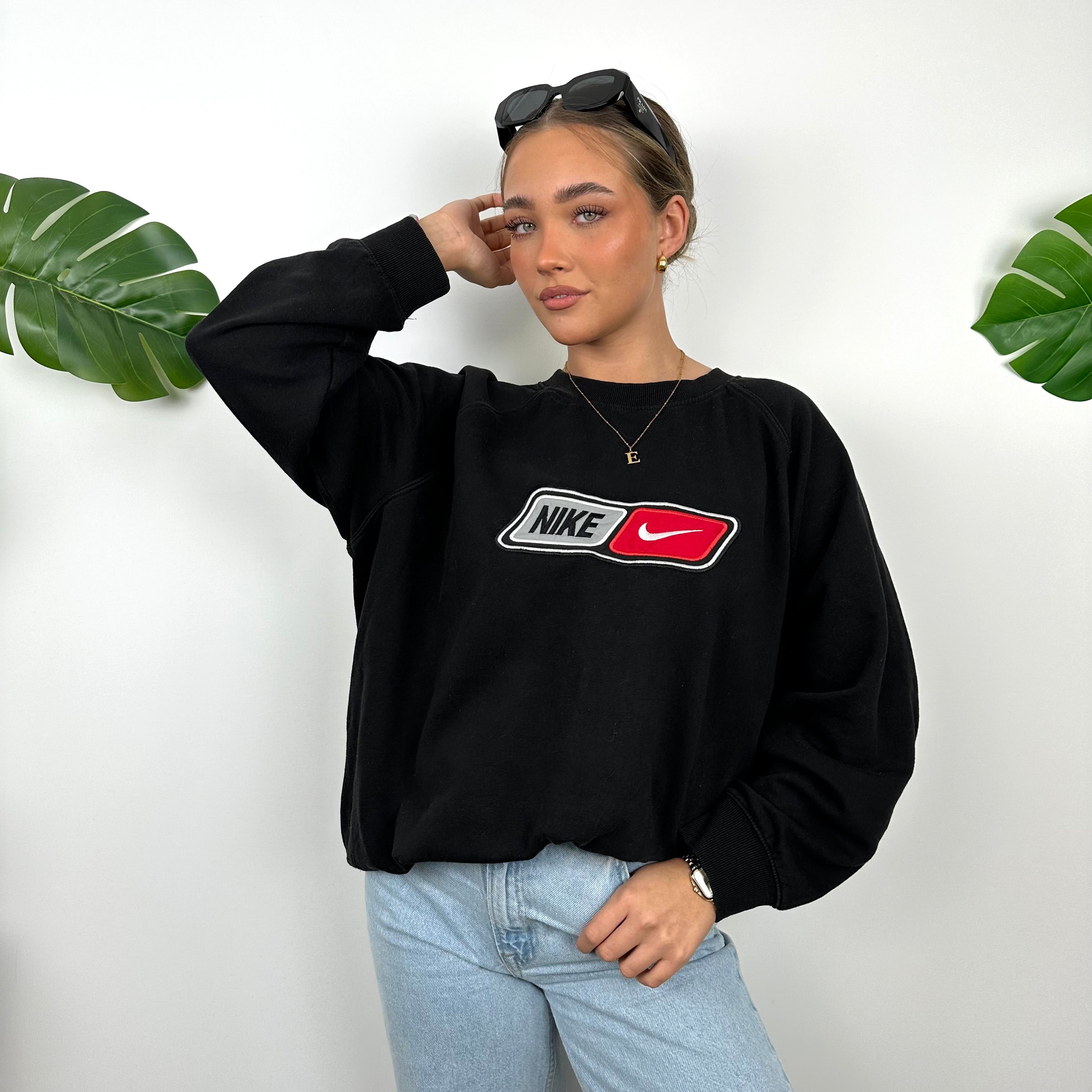 Nike Black Embroidered Spell Out Sweatshirt (L)