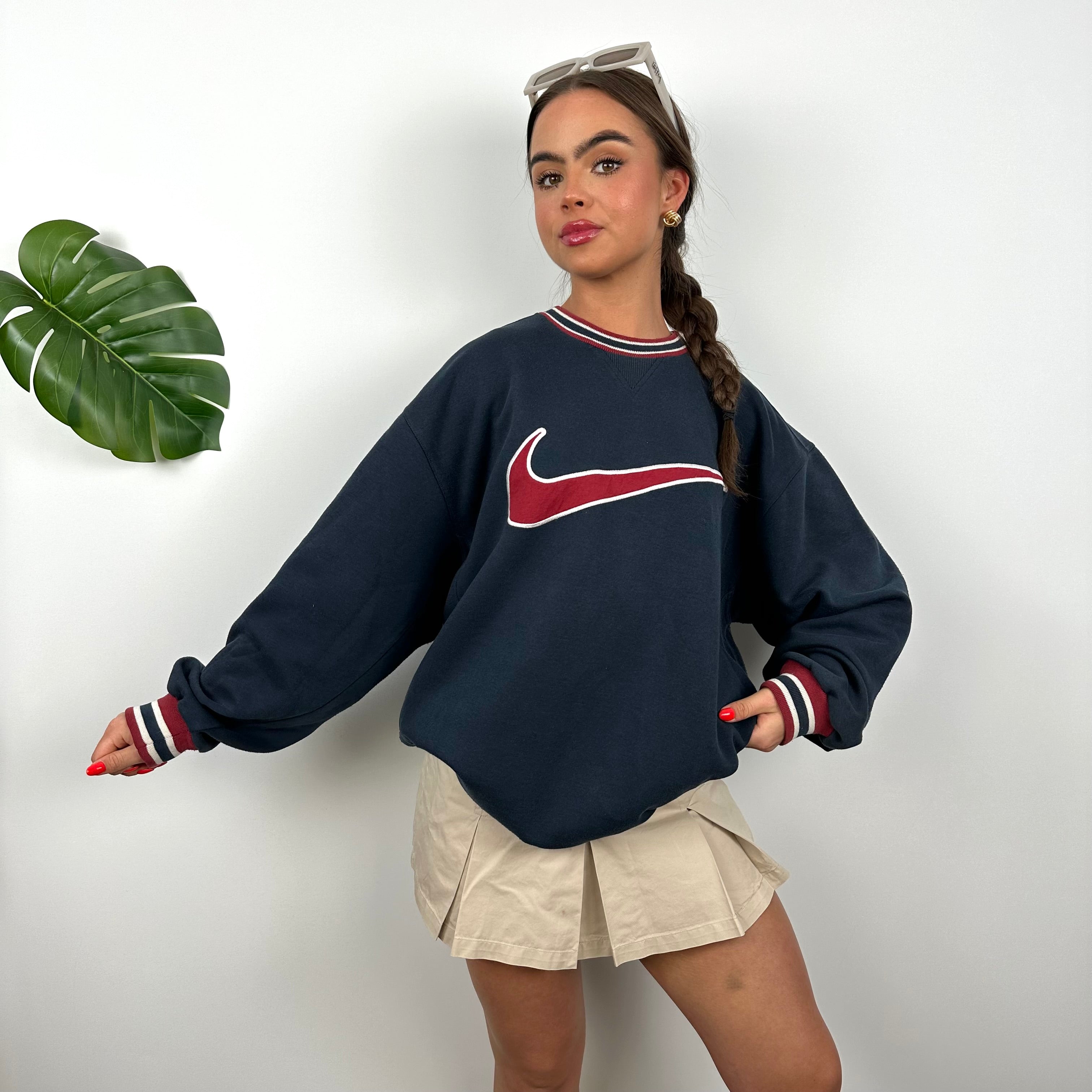 Nike Navy Embroidered Centre Swoosh Sweatshirt (M)