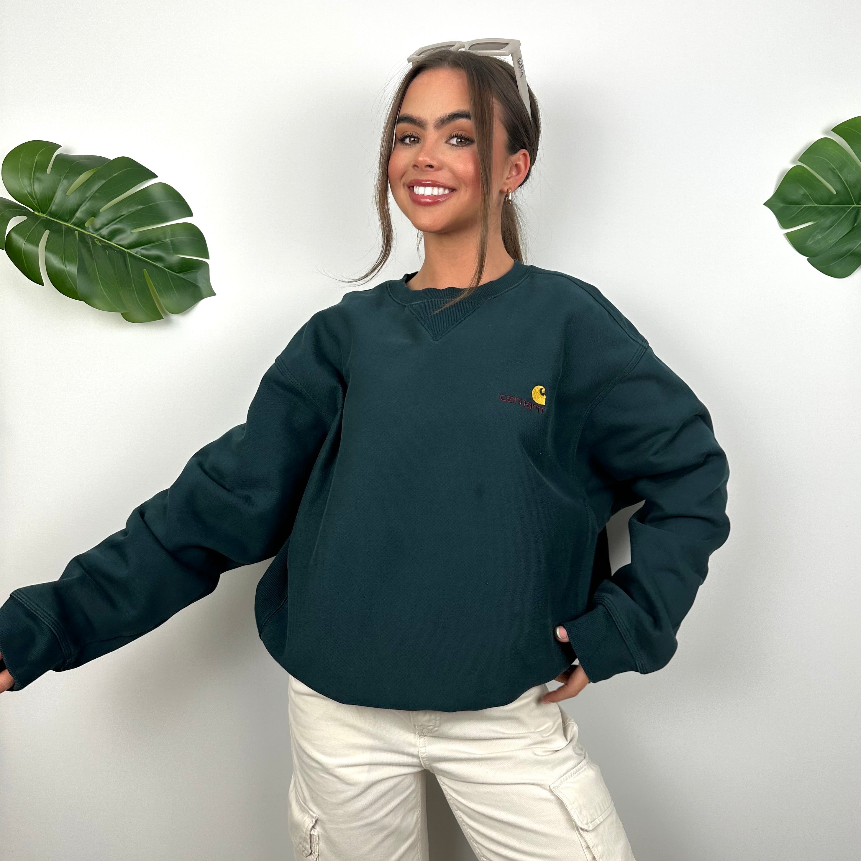 Carhartt Green Embroidered Spell Out Sweatshirt (L)