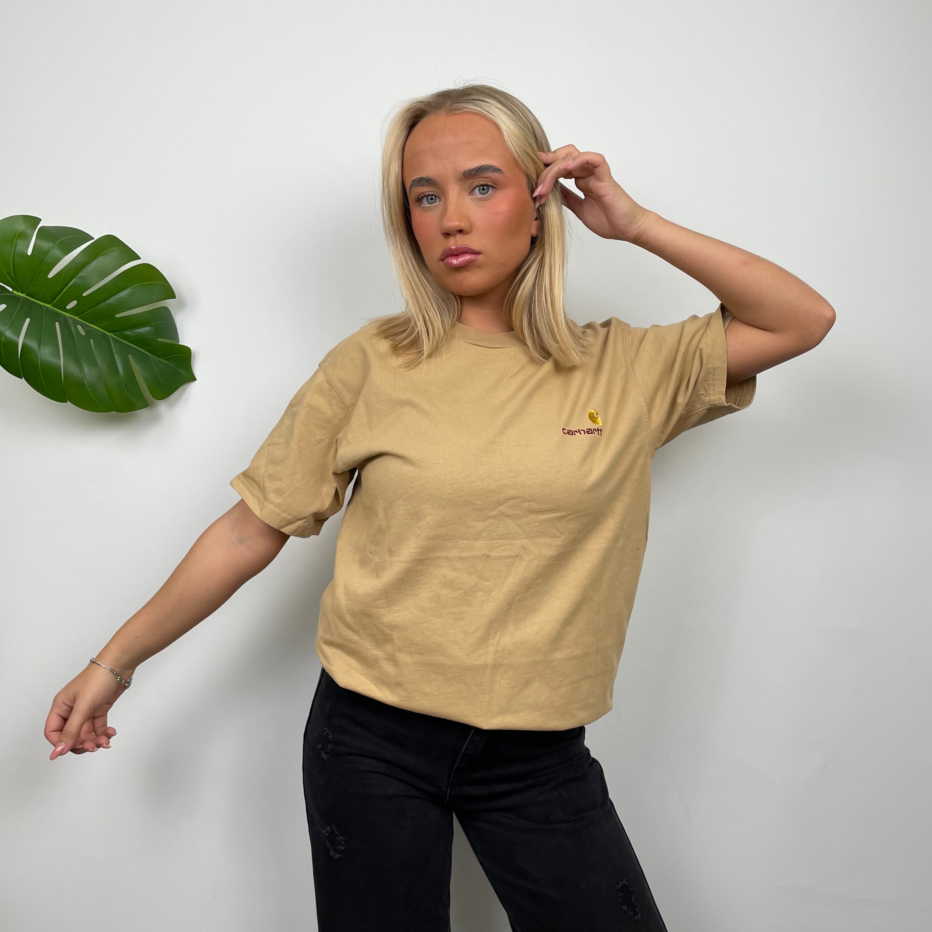 Carhartt Tan Spell Out T Shirt (S)