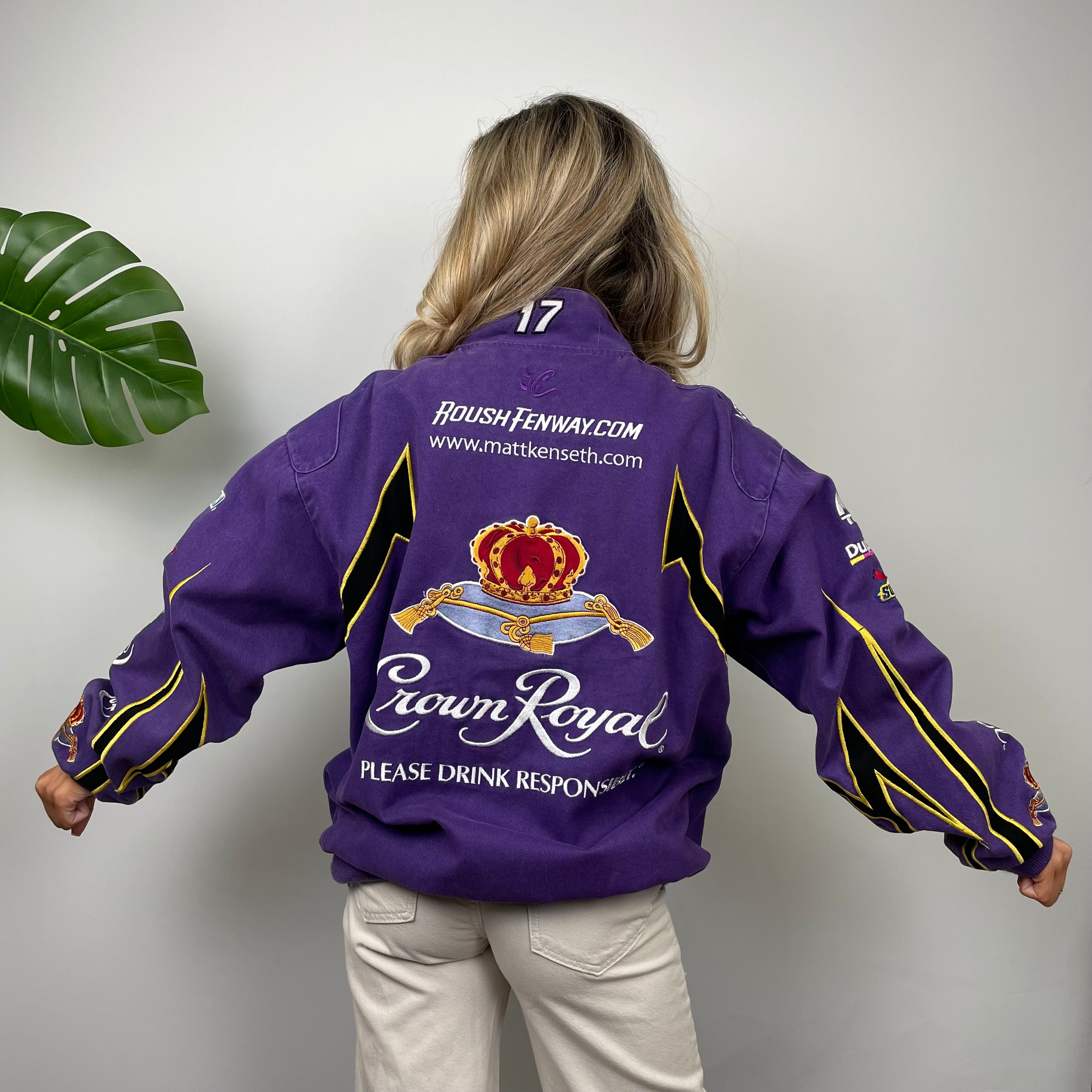 JH Design Crown Royal Purple NASCAR Racing Jacket (M)