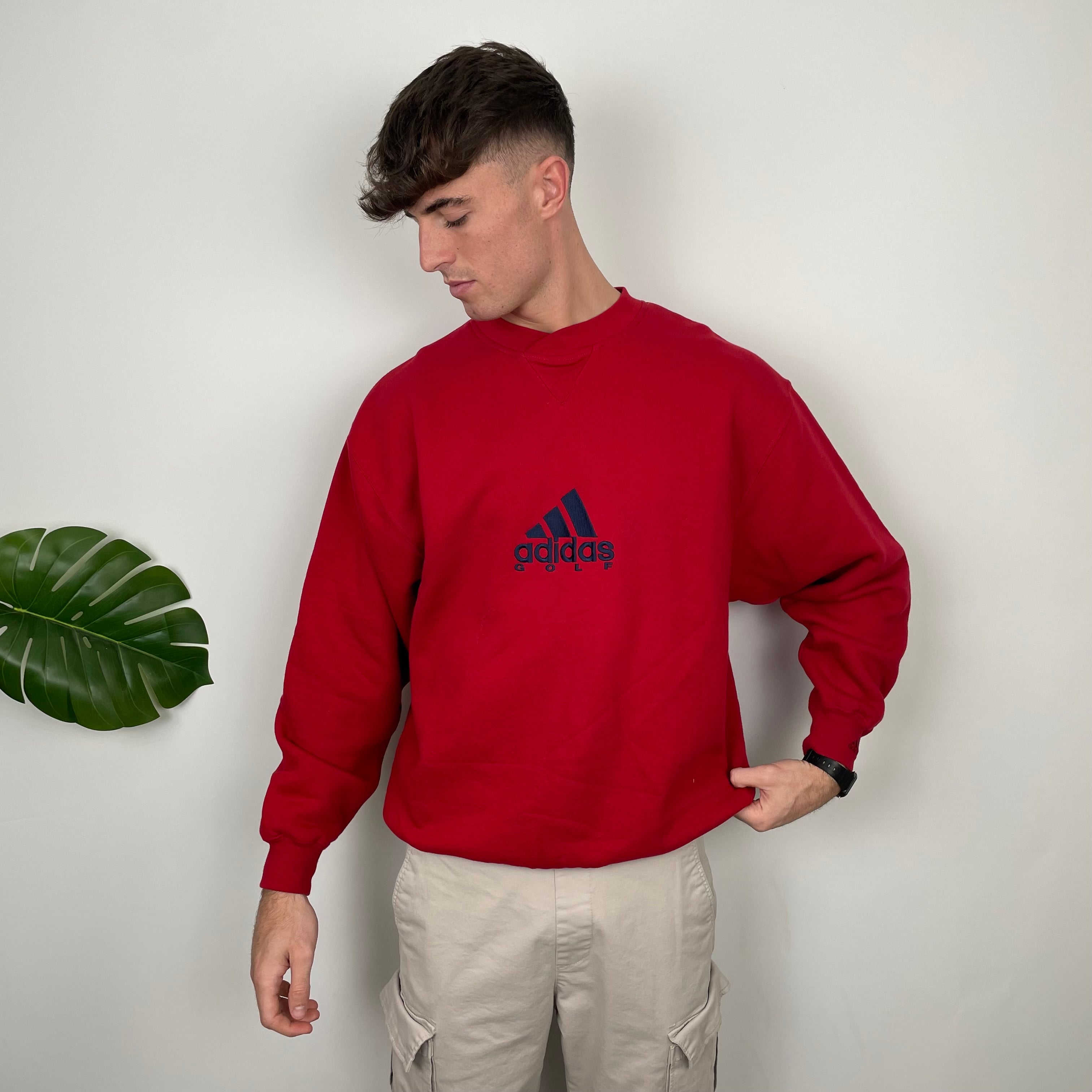 Adidas Golf RARE Red Embroidered Spell Out Sweatshirt (L)