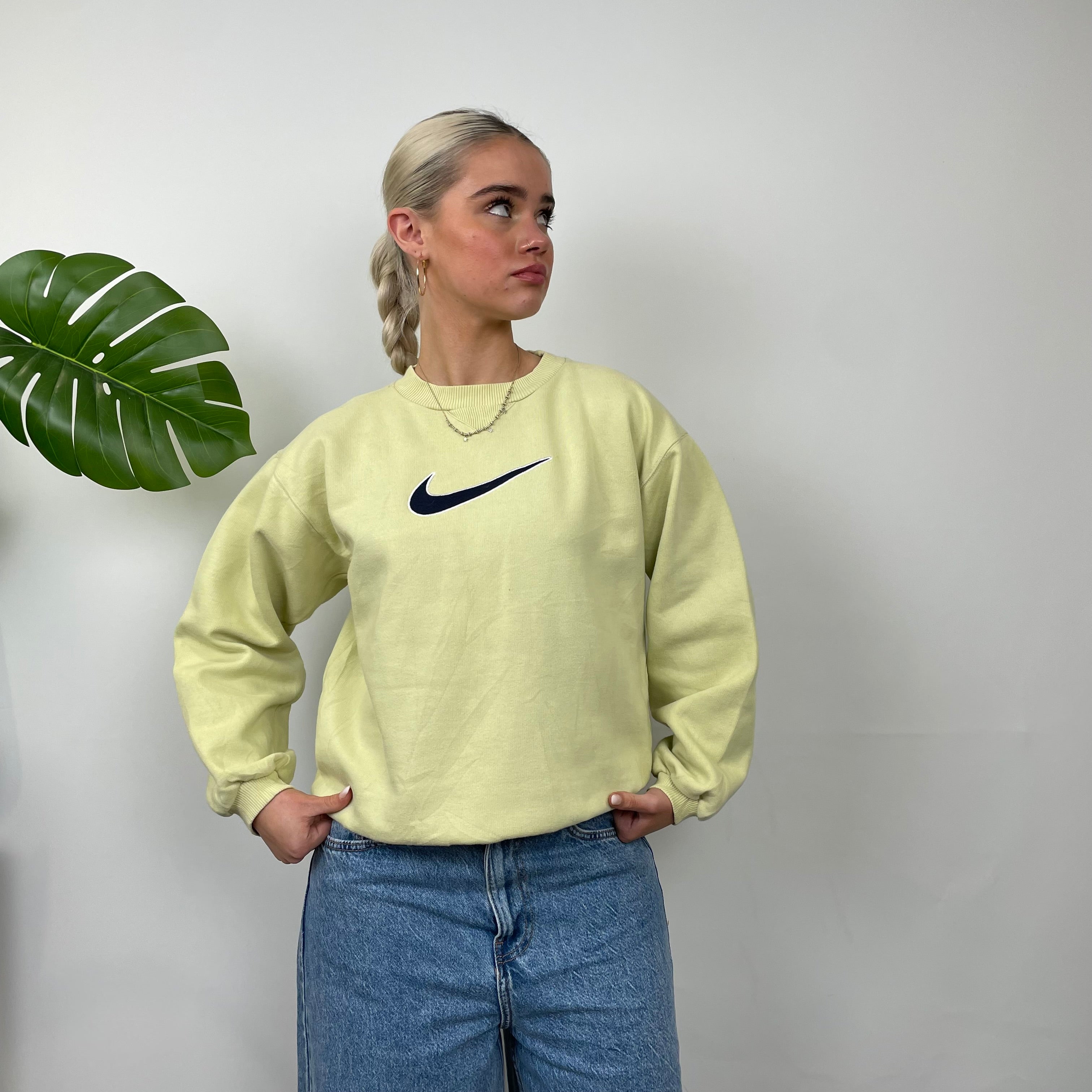 Nike Lime Embroidered Swoosh Sweatshirt (S)