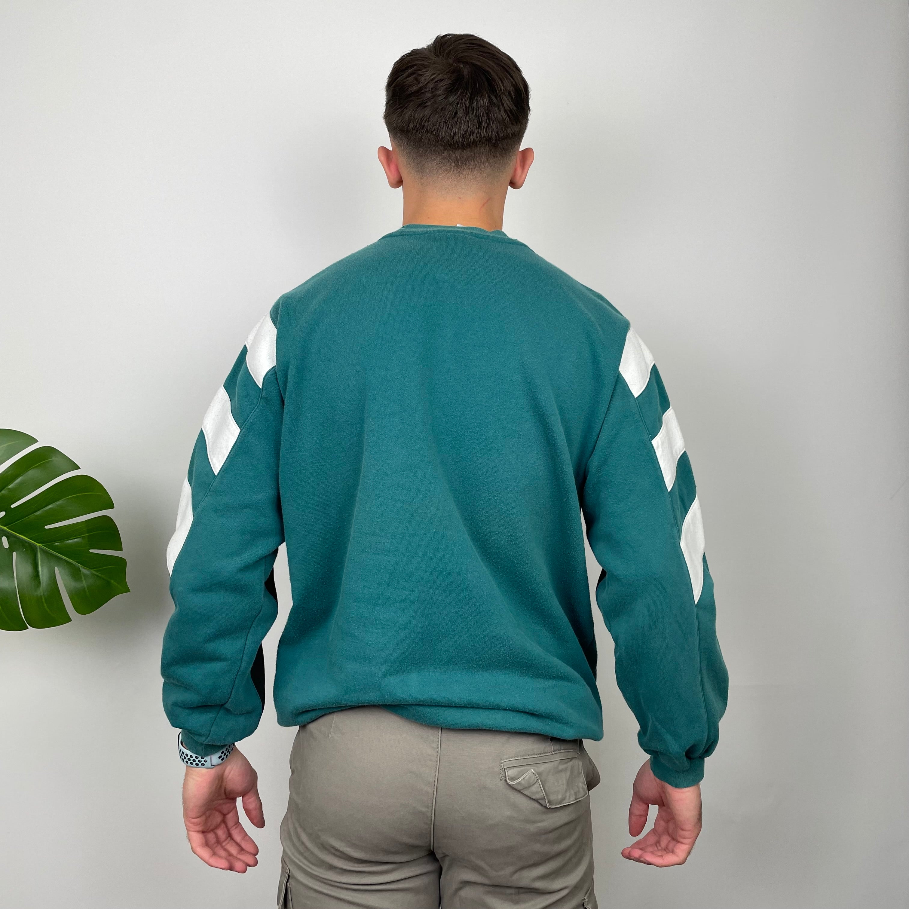 Adidas RARE Green Embroidered Spell Out Sweatshirt (L)