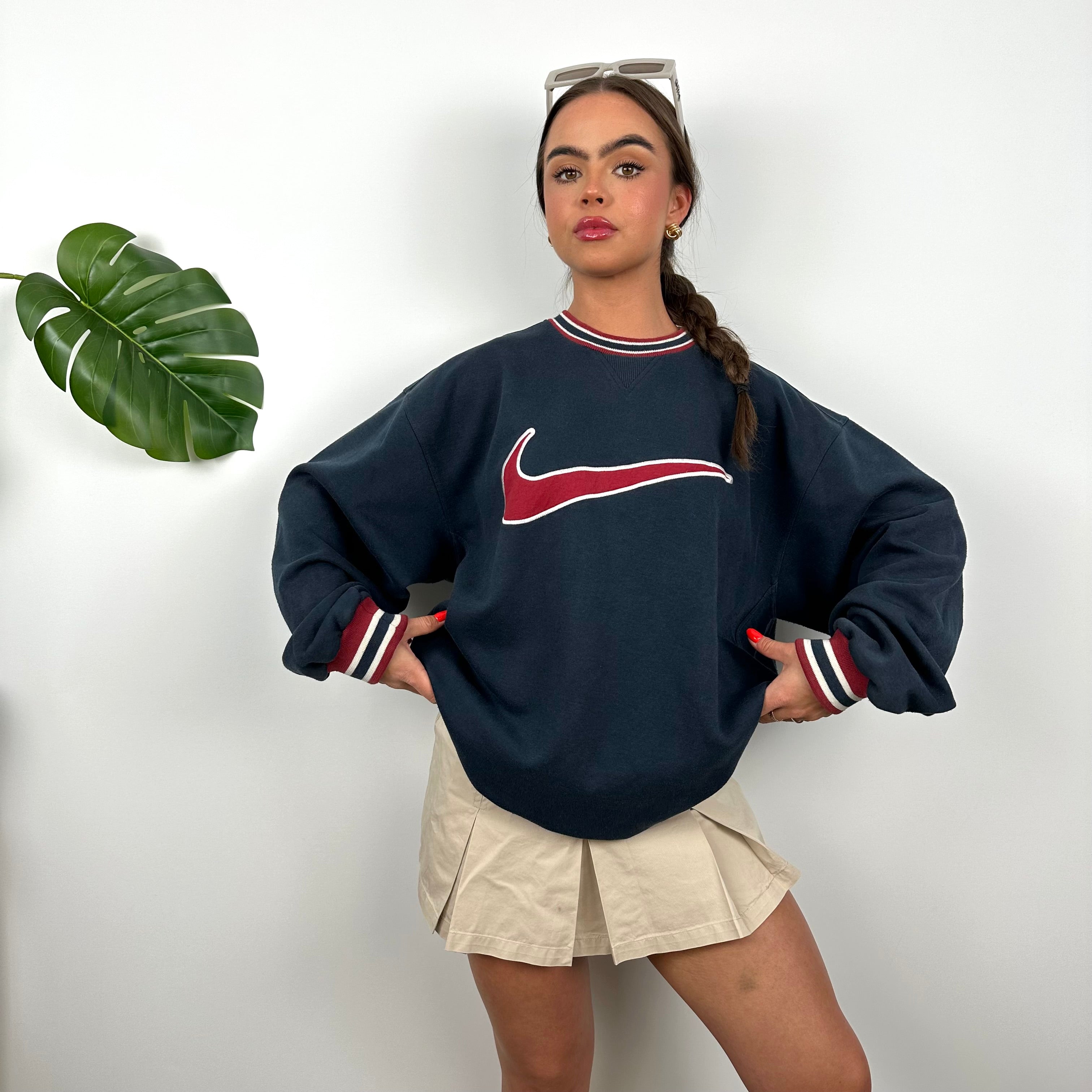 Nike Navy Embroidered Centre Swoosh Sweatshirt (M)