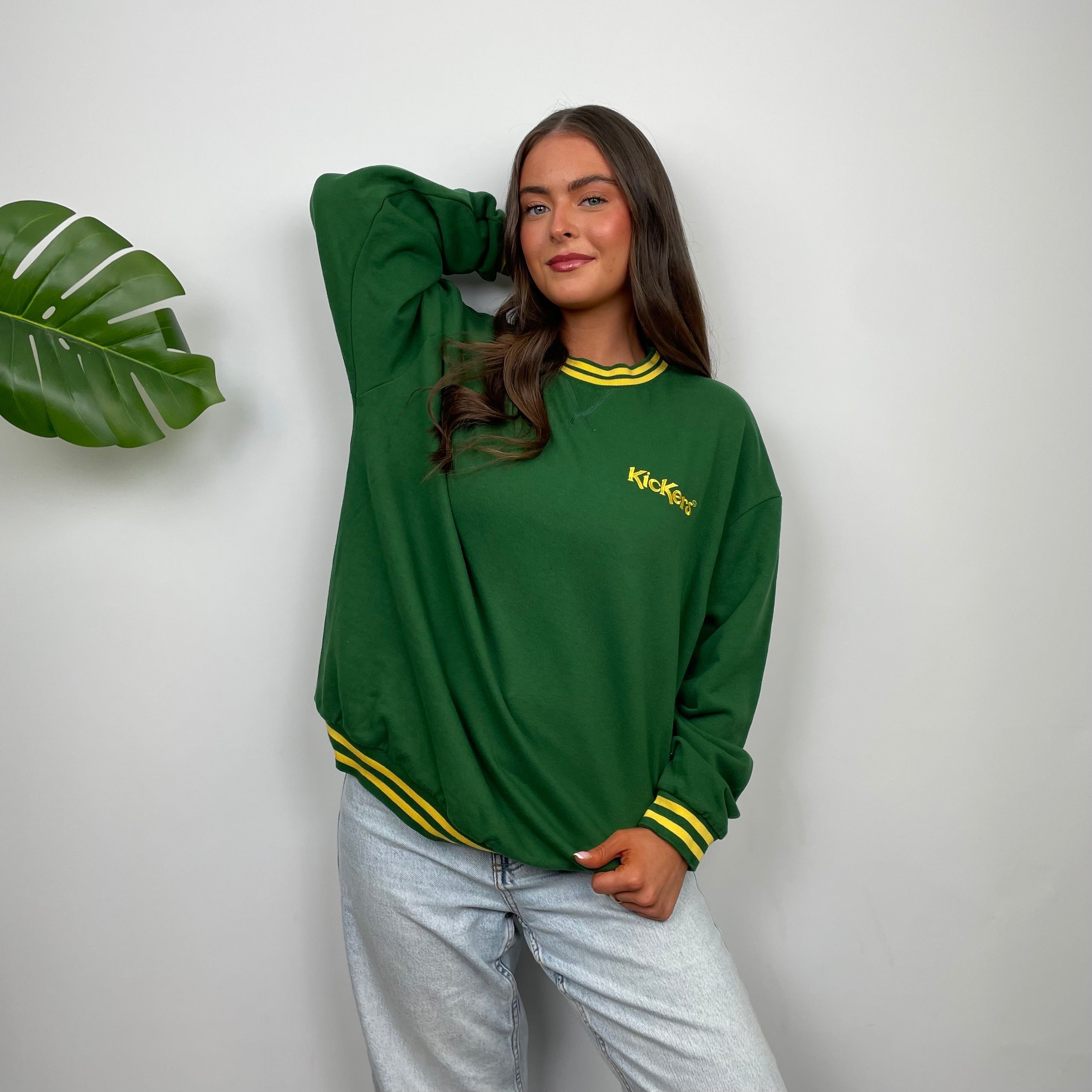 Kickers Green Embroidered Spell Out Sweatshirt (S)