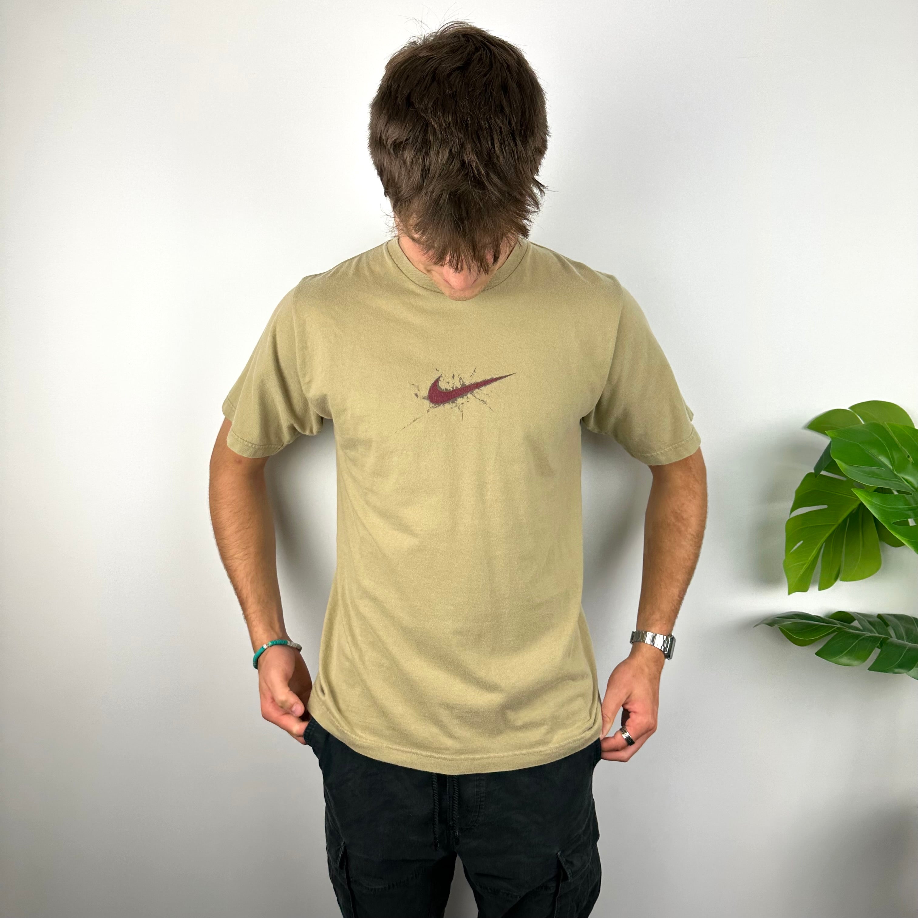 Nike Beige Swoosh T Shirt (M)