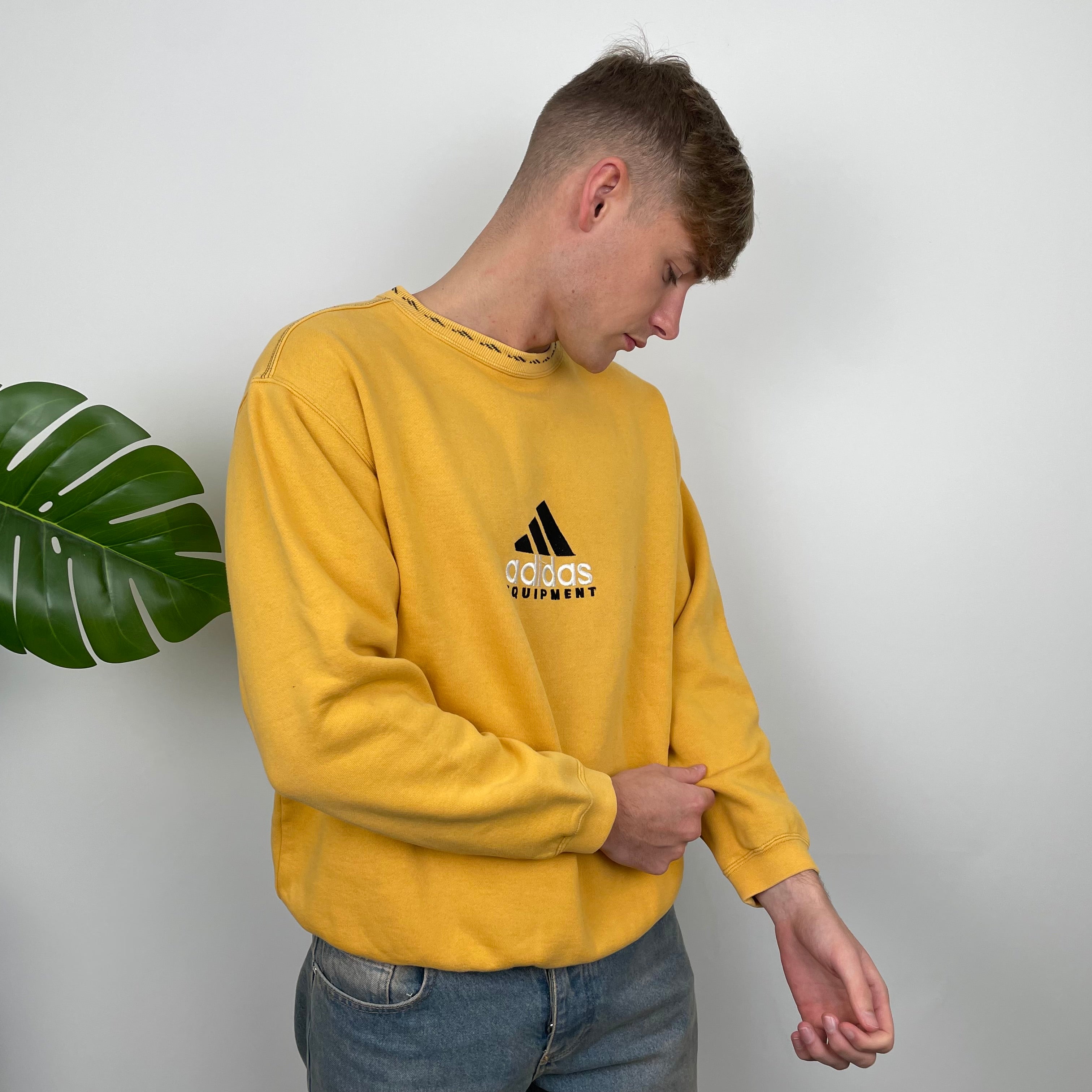 Adidas Equipment Yellow Embroidered Spell Out Sweatshirt (M)