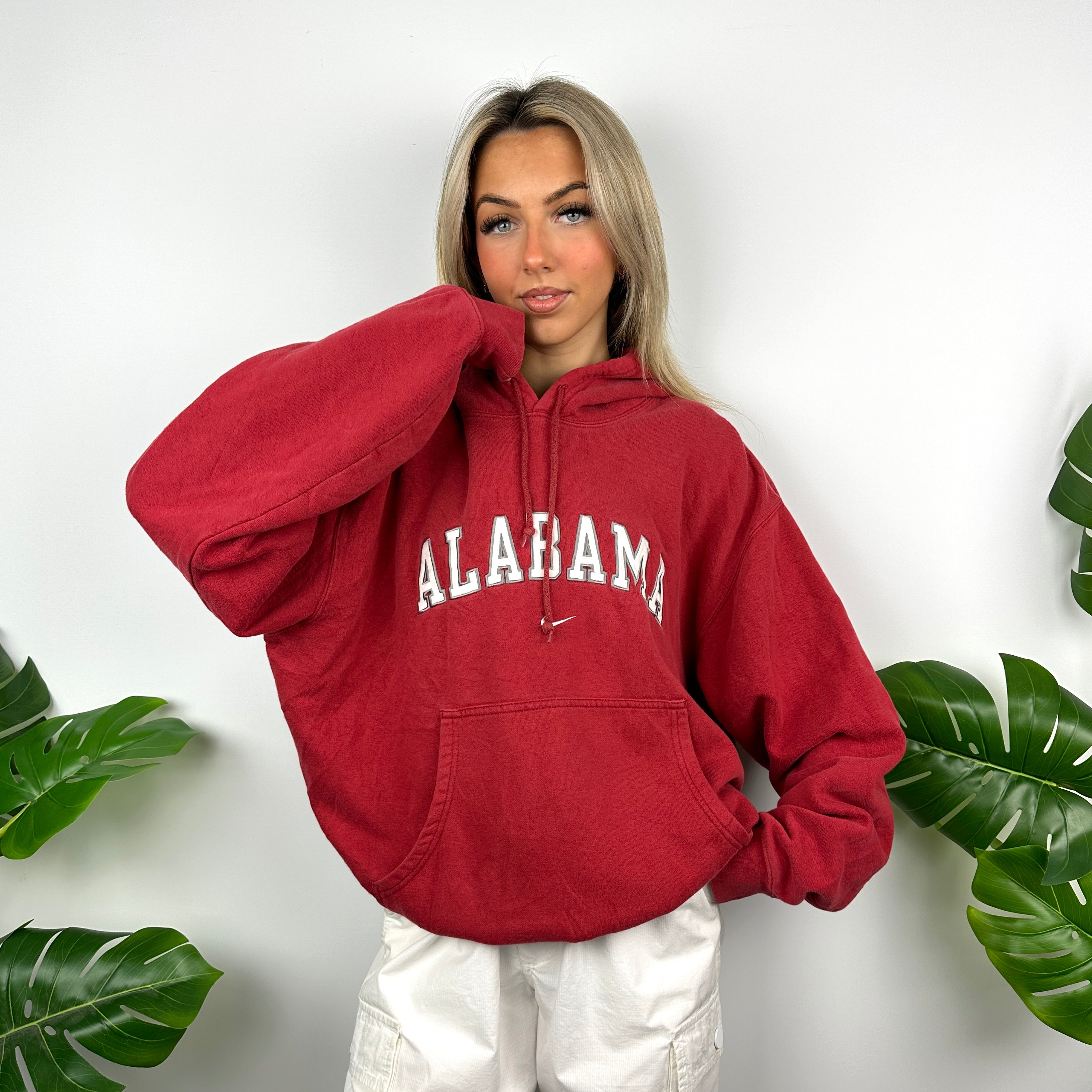 Nike x Alabama Red Embroidered Spell Out Hoodie (L)