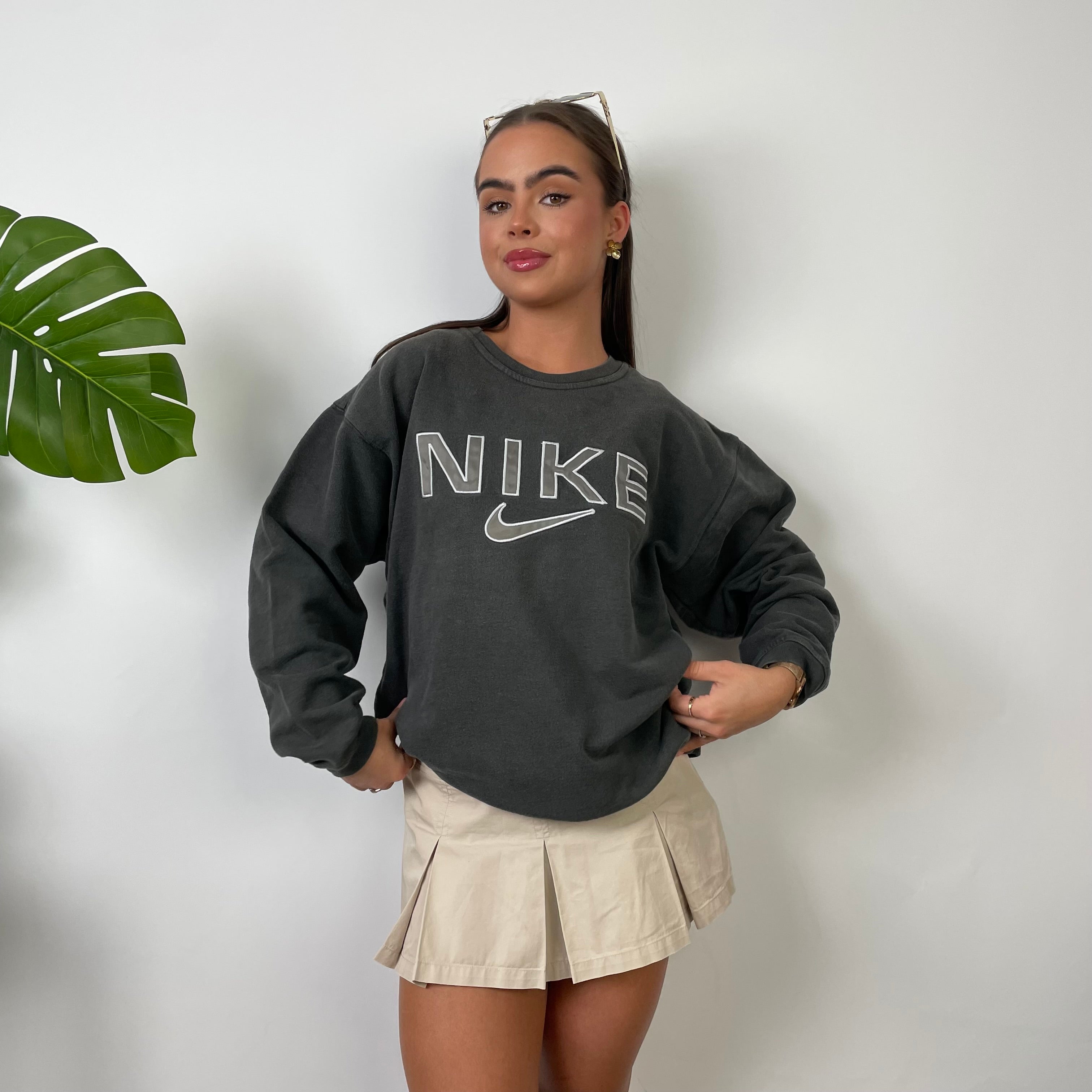 Nike Grey Embroidered Spell Out Sweatshirt (S)