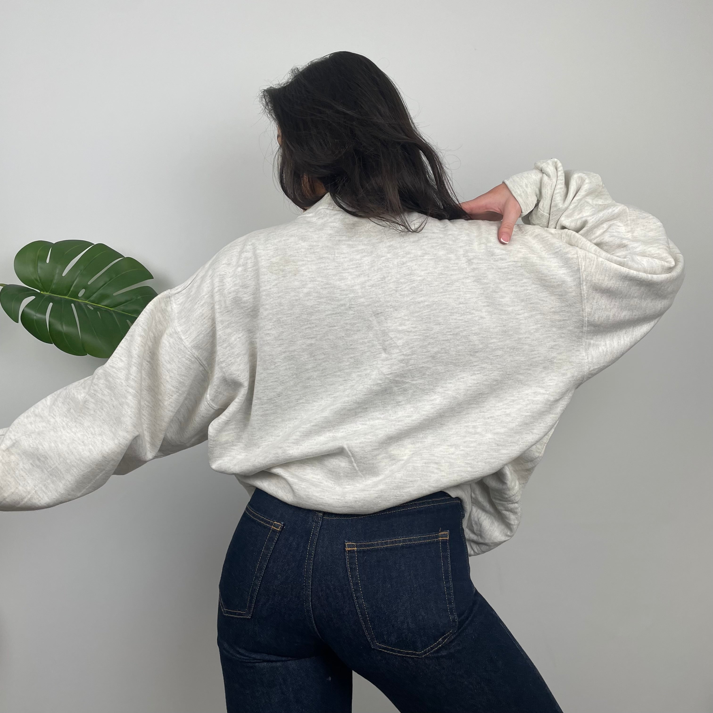 Reebok Grey Embroidered Spell Out Sweatshirt (L)