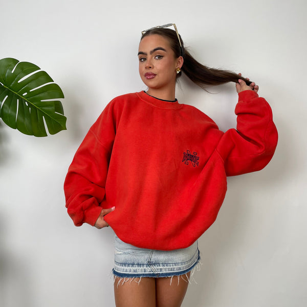 Nike Red Embroidered Spell Out Sweatshirt (L)