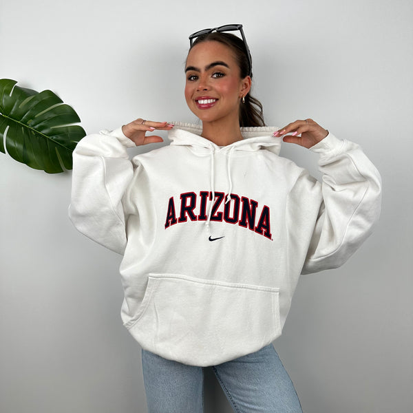 Nike x Arizona White Embroidered Spell Out Hoodie (XXL)