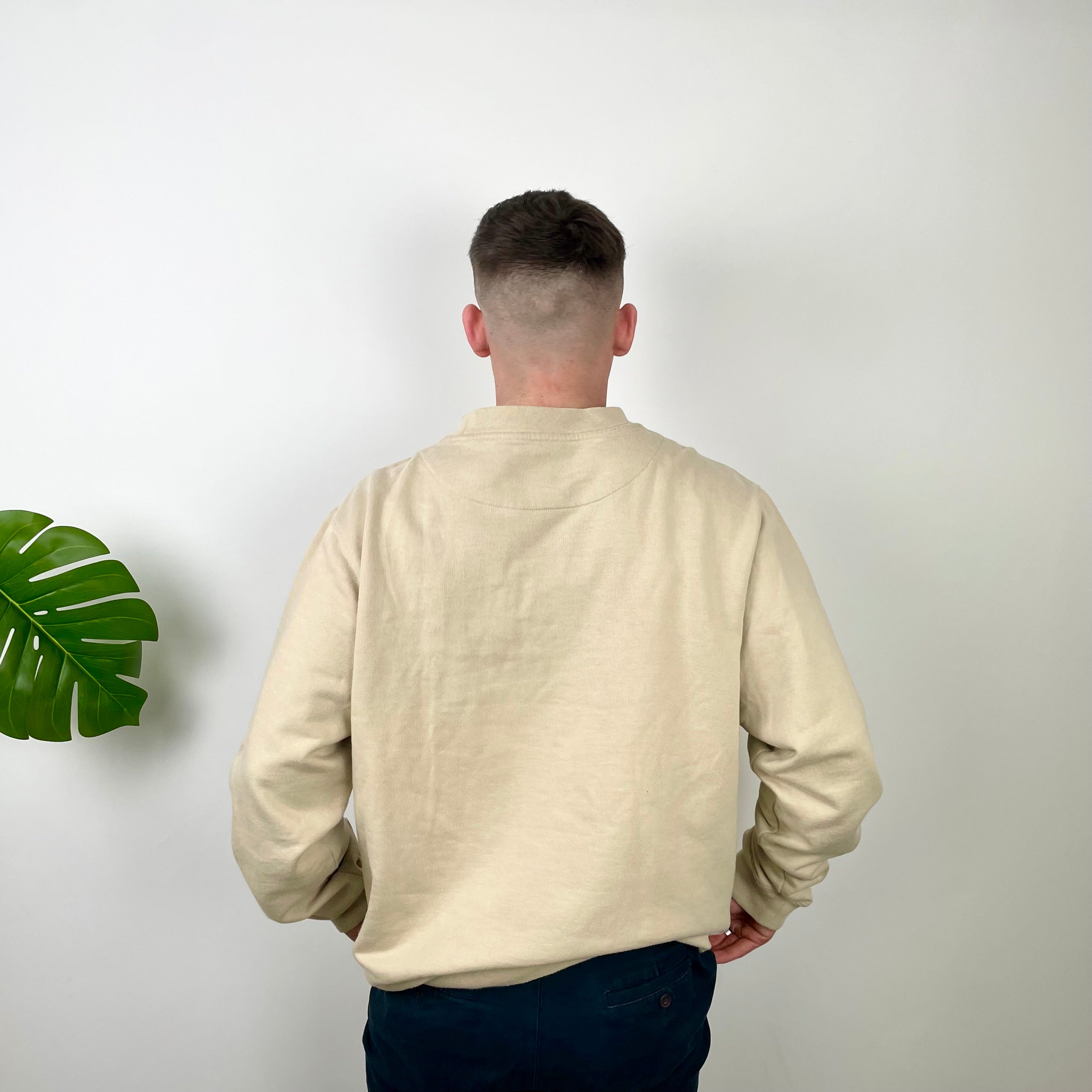 Helly Hansen Cream Embroidered Spell Out Sweatshirt (L)