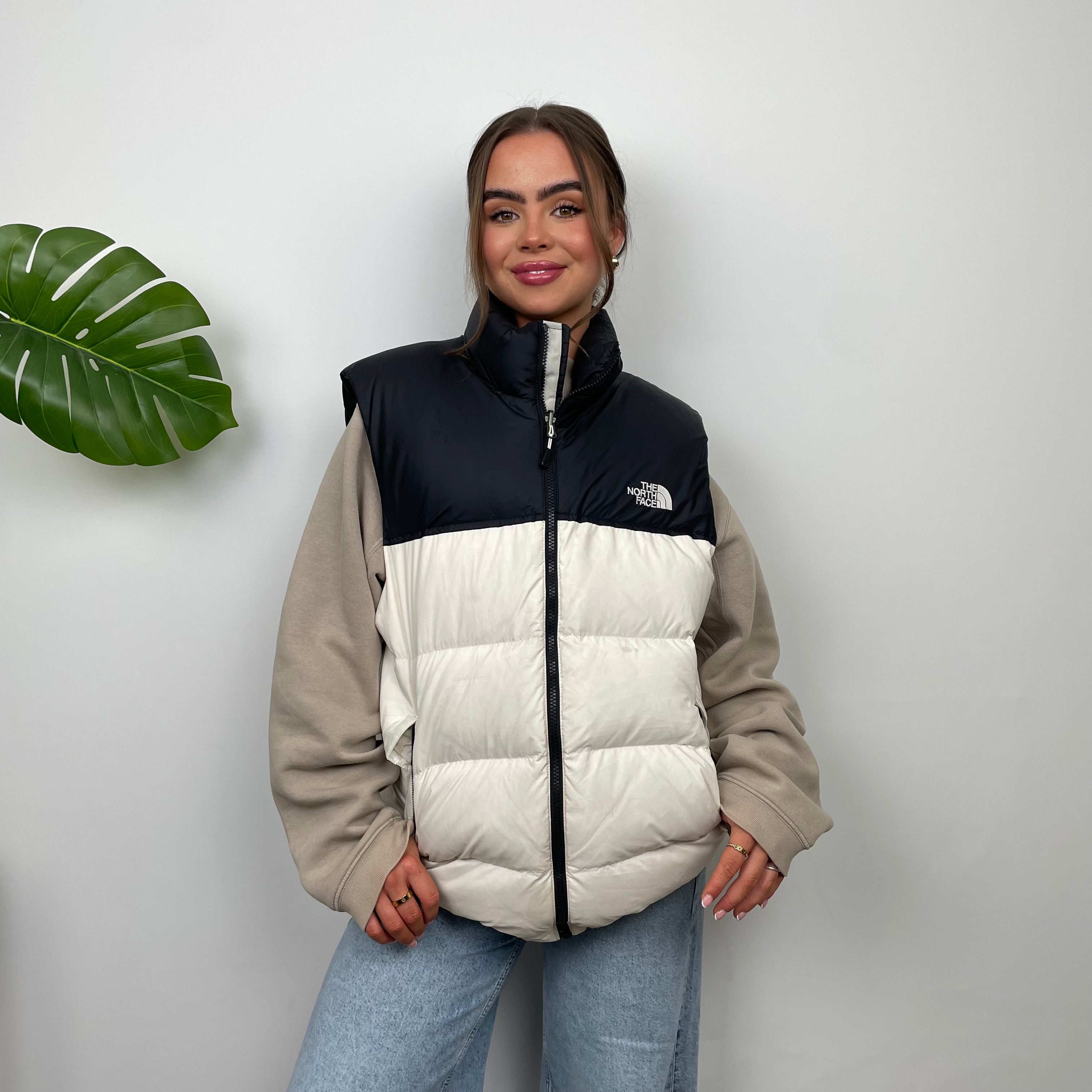 The North Face RARE White Nuptse 700 Puffer Gilet (L)