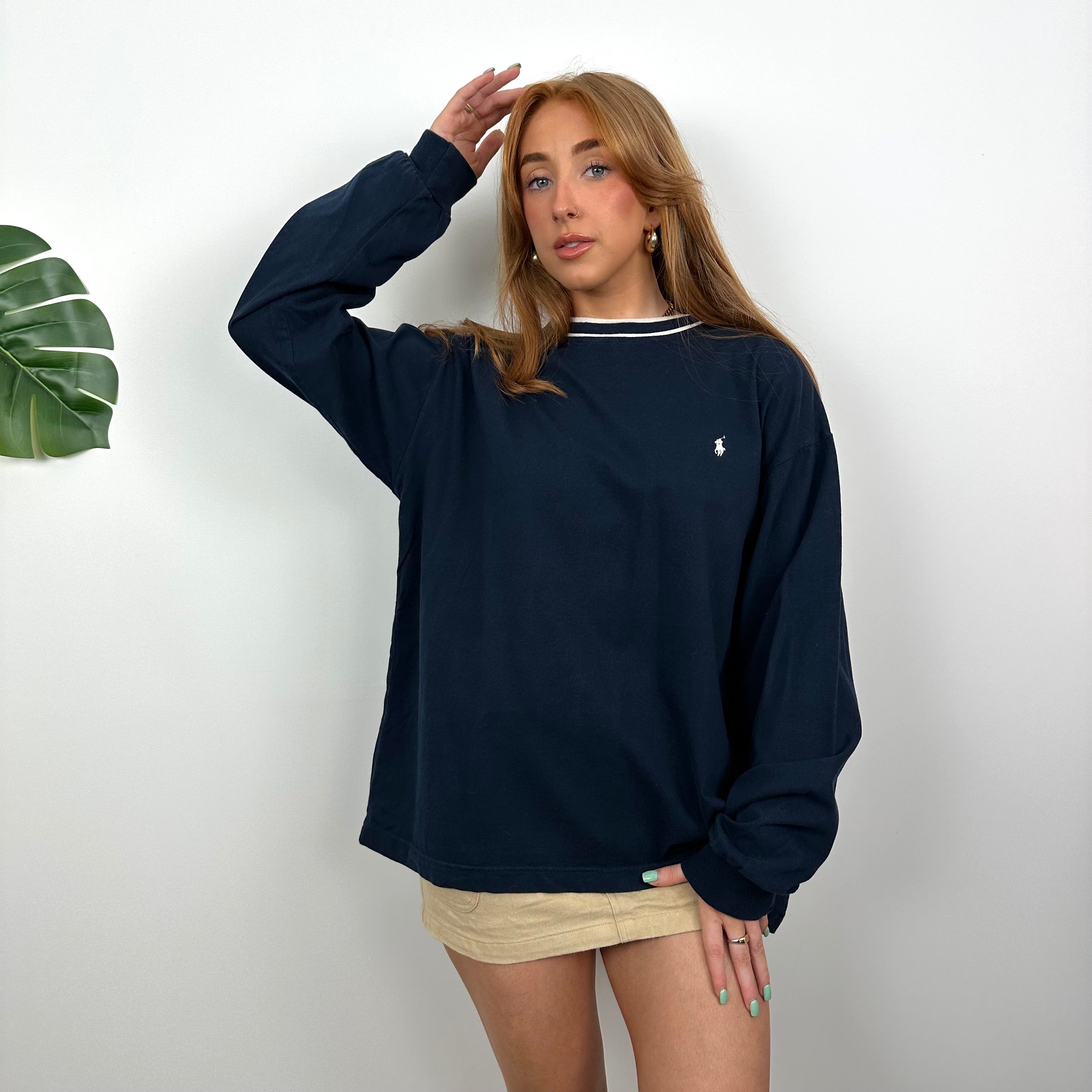 Polo Ralph Lauren Navy Embroidered Logo Sweatshirt (M)