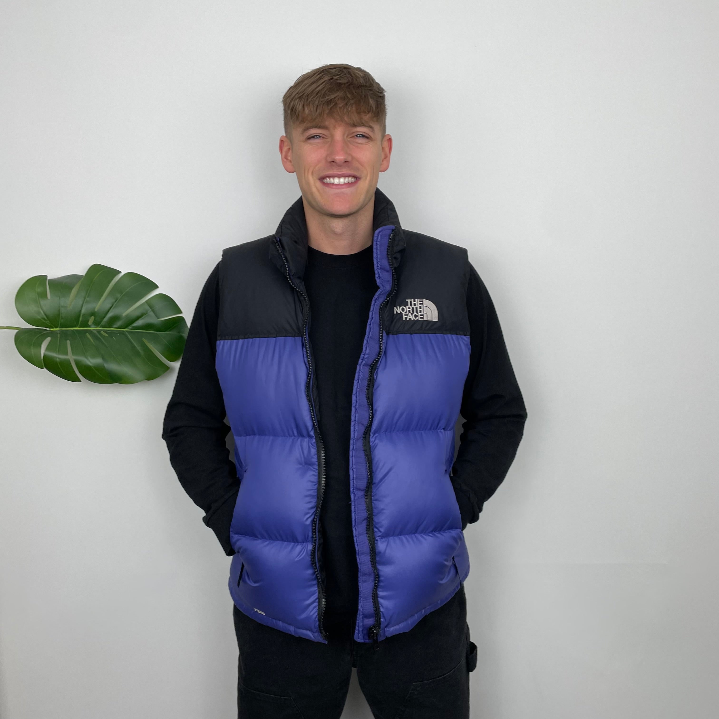 North Face RARE Blue Nuptse 700 Puffer Gilet (M)