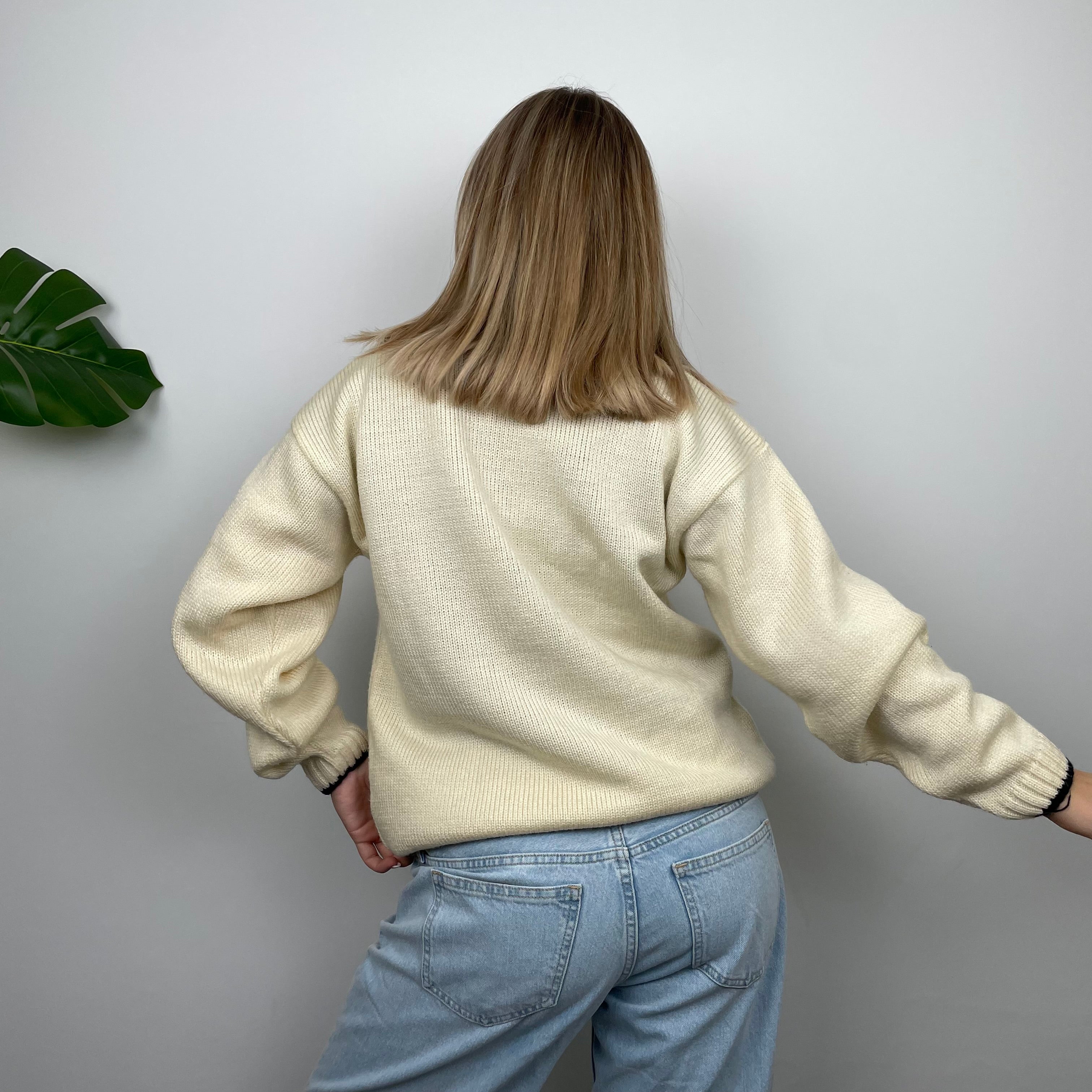 Kickers Cream Spell Out Knitted Sweater (L)