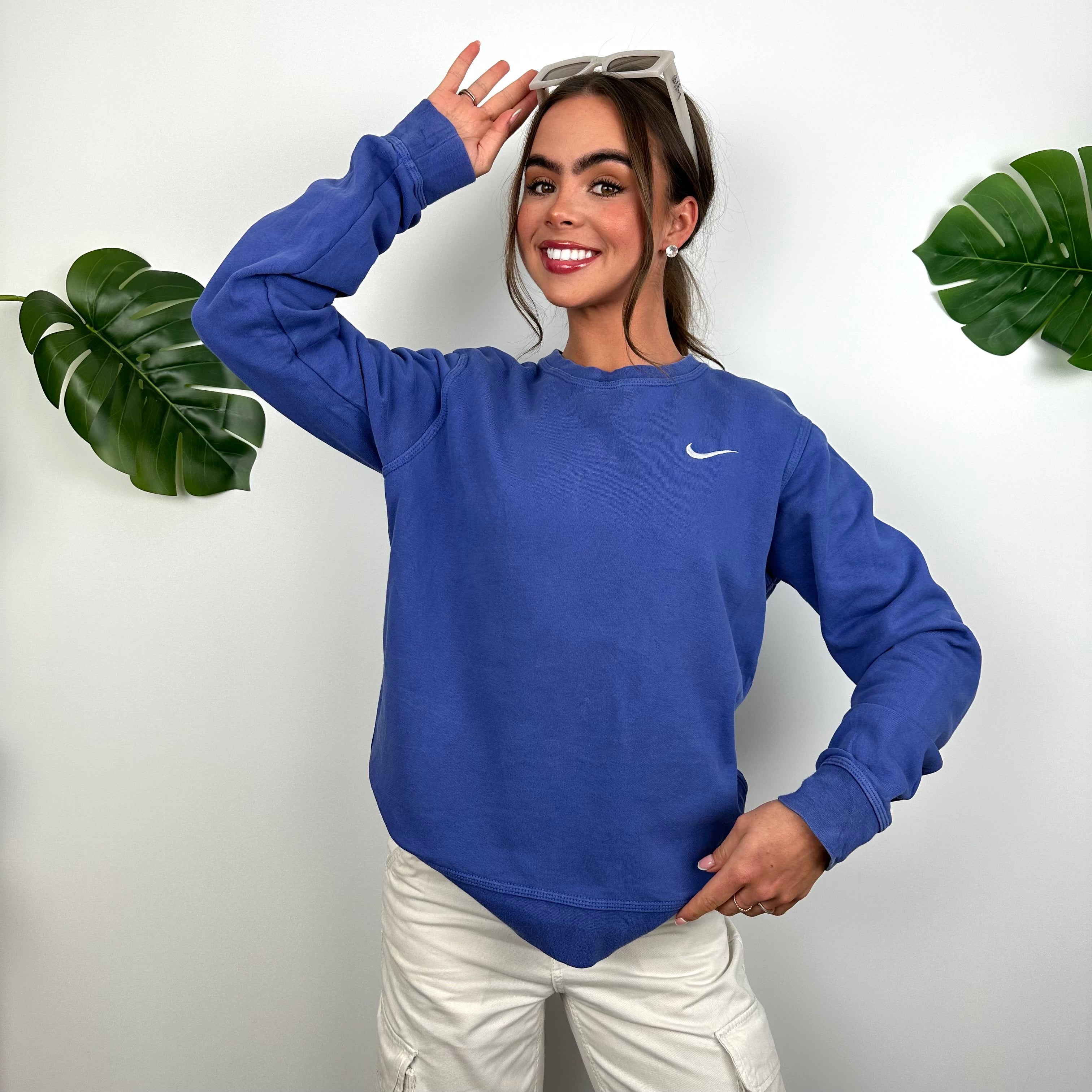 Nike Blue Embroidered Swoosh Sweatshirt (M)