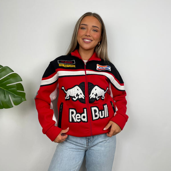 Red Bull Racing Red Embroidered Spell Out Zip Up Jacket (M)