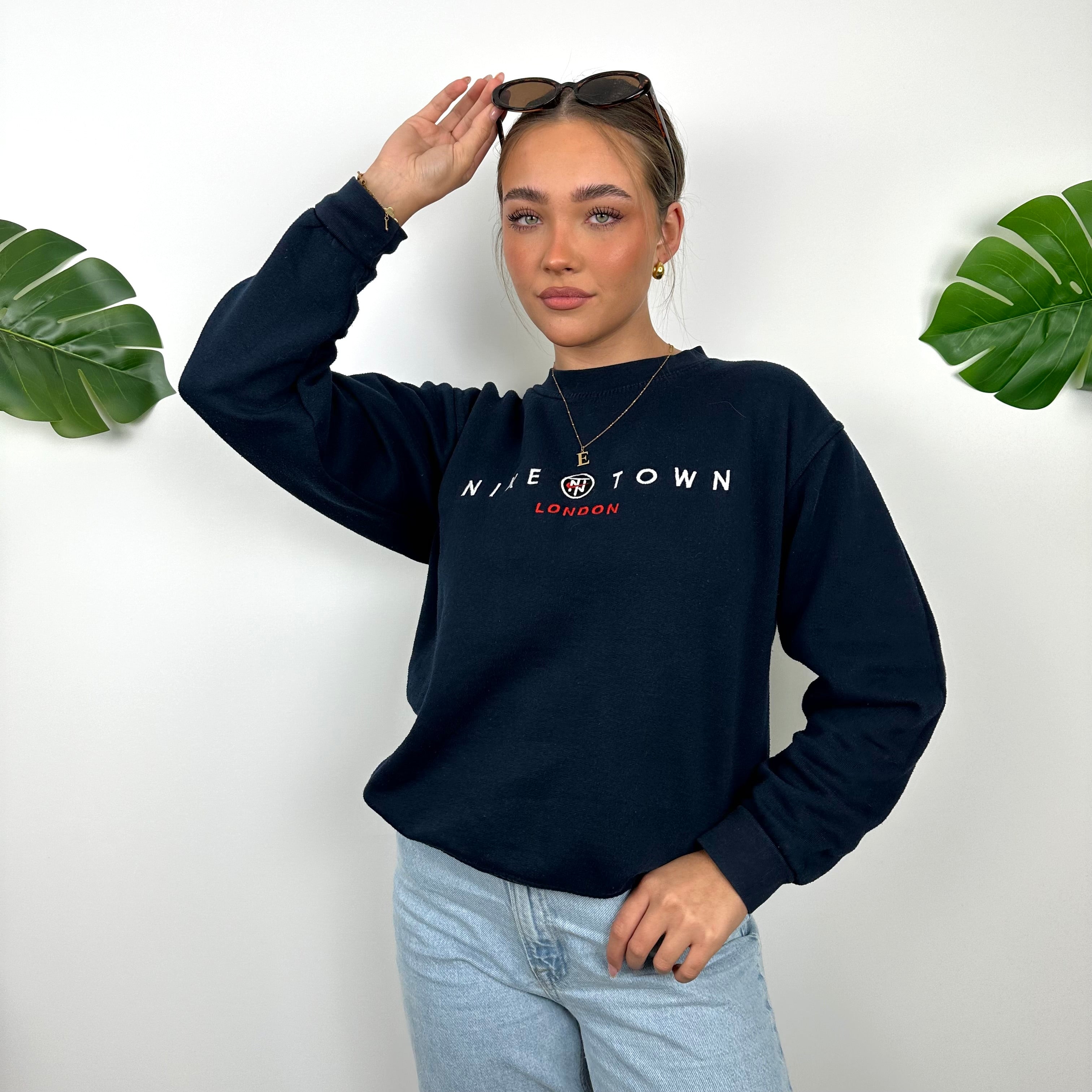 Nike Town London Navy Embroidered Spell Out Sweatshirt (S)