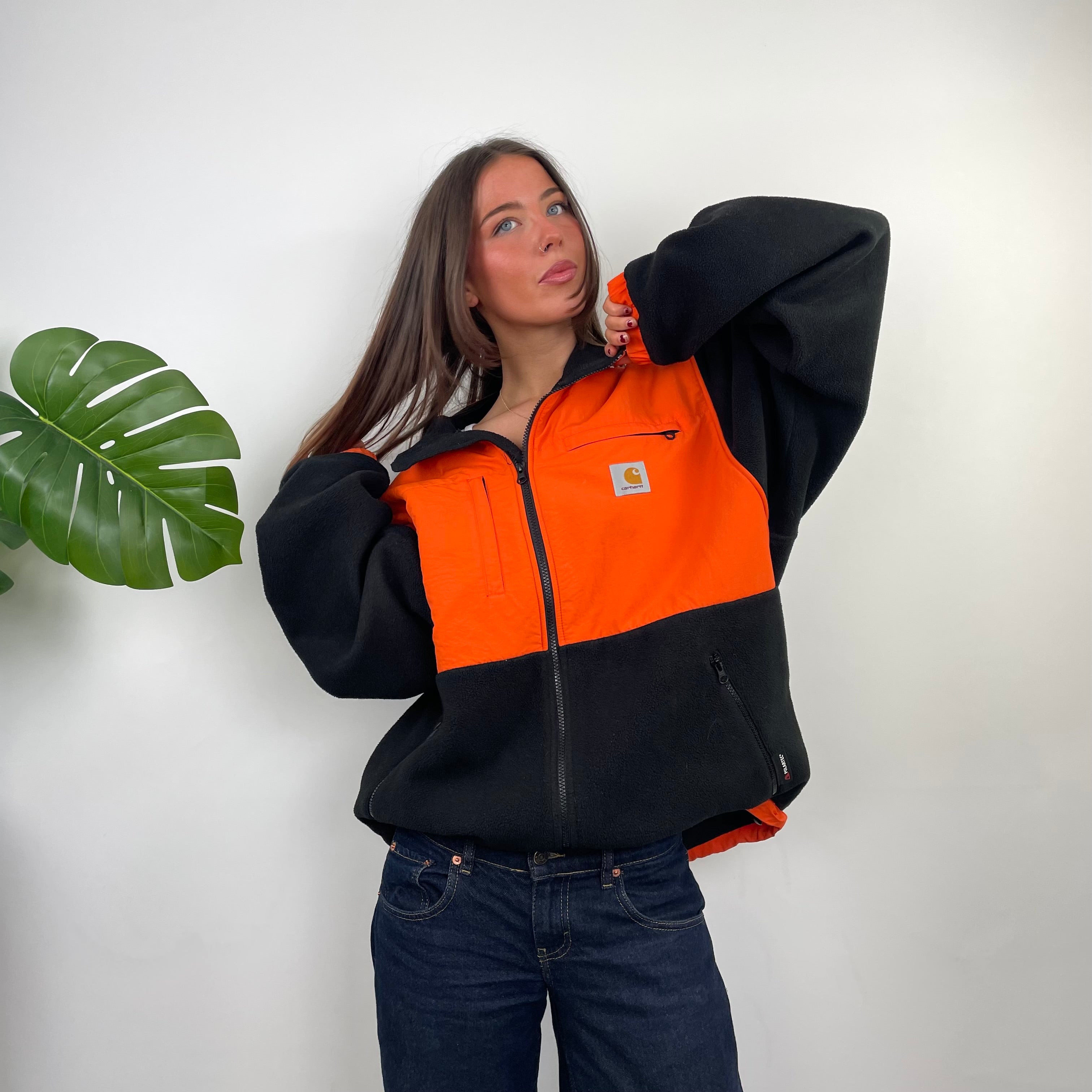 Carhartt Black Teddy Bear Sherpa Fleece Zip Up Jacket (XL)