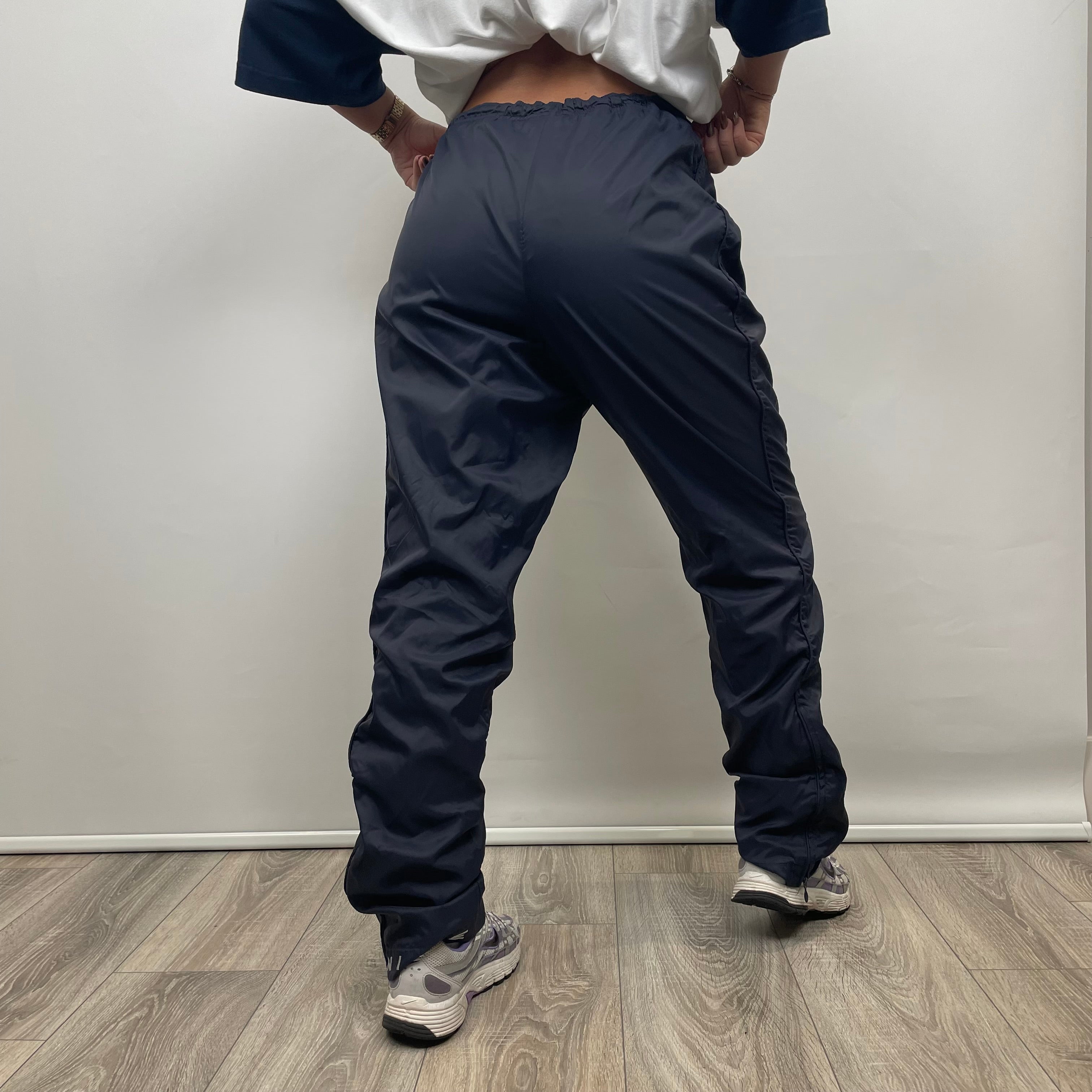 Nike Navy Embroidered Swoosh Track Pants (M)