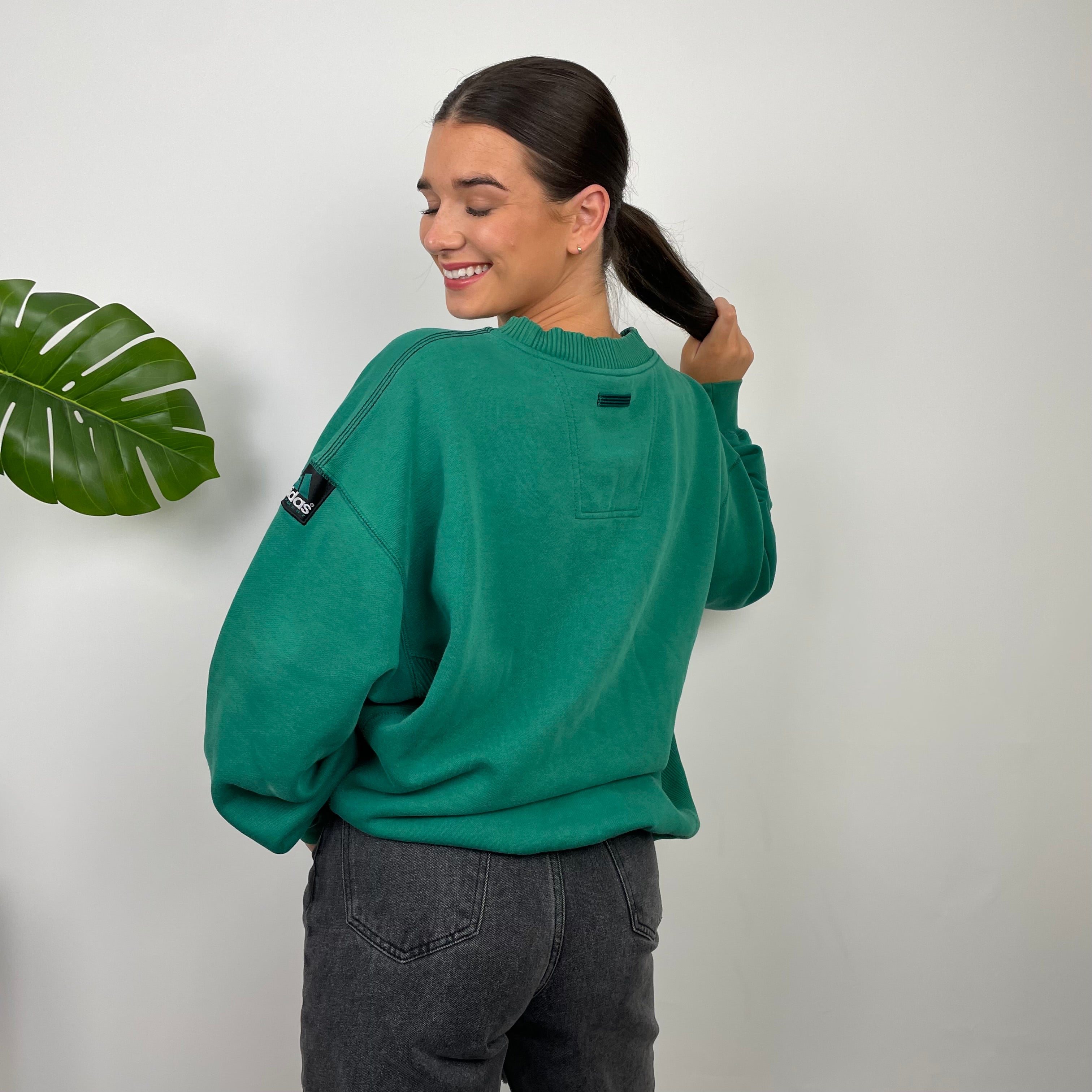 Adidas Equipment Green Embroidered Spell Out Sweatshirt (L)