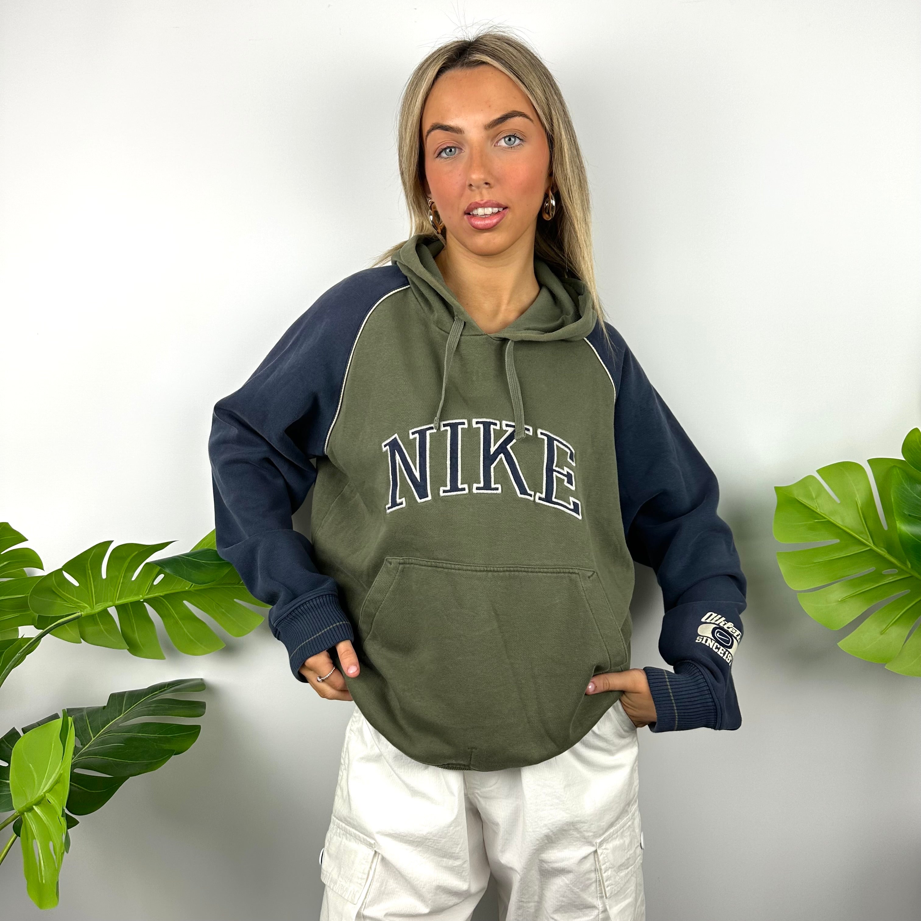 Nike Green Embroidered Spell Out Hoodie (M)