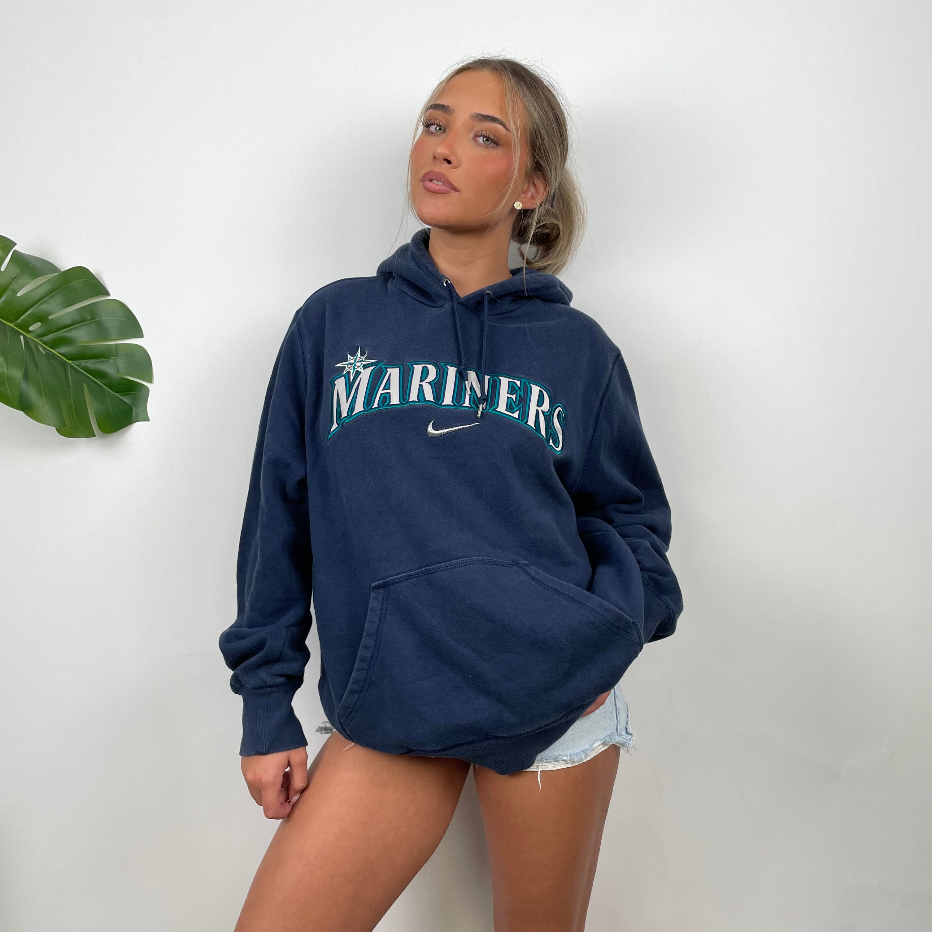 Nike x Seattle Mariners Embroidered Spell Out Hoodie (L)