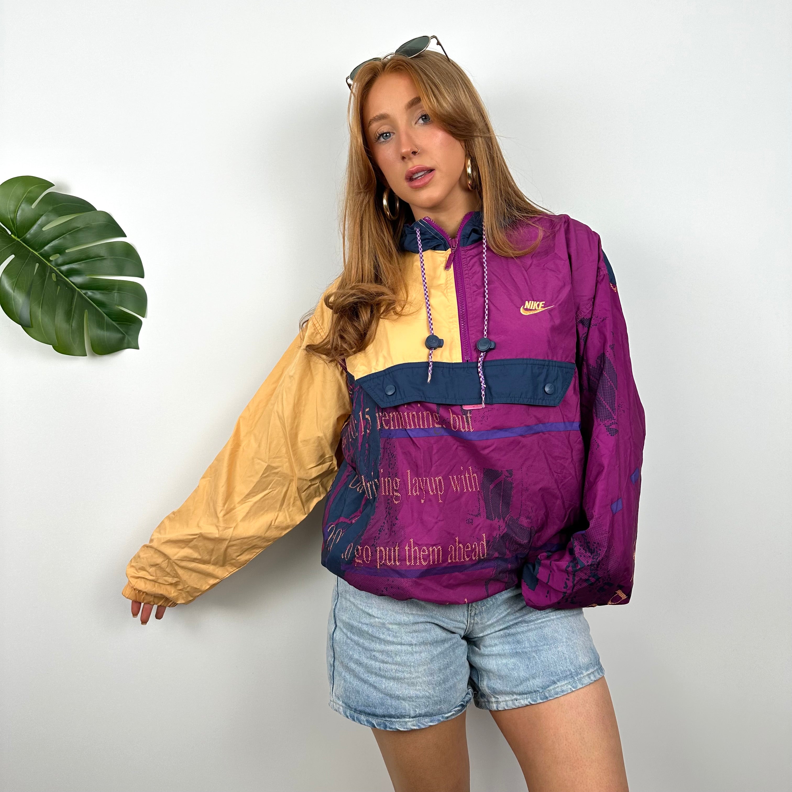 Nike Colour Block Embroidered Spell Out Windbreaker Jacket (S)