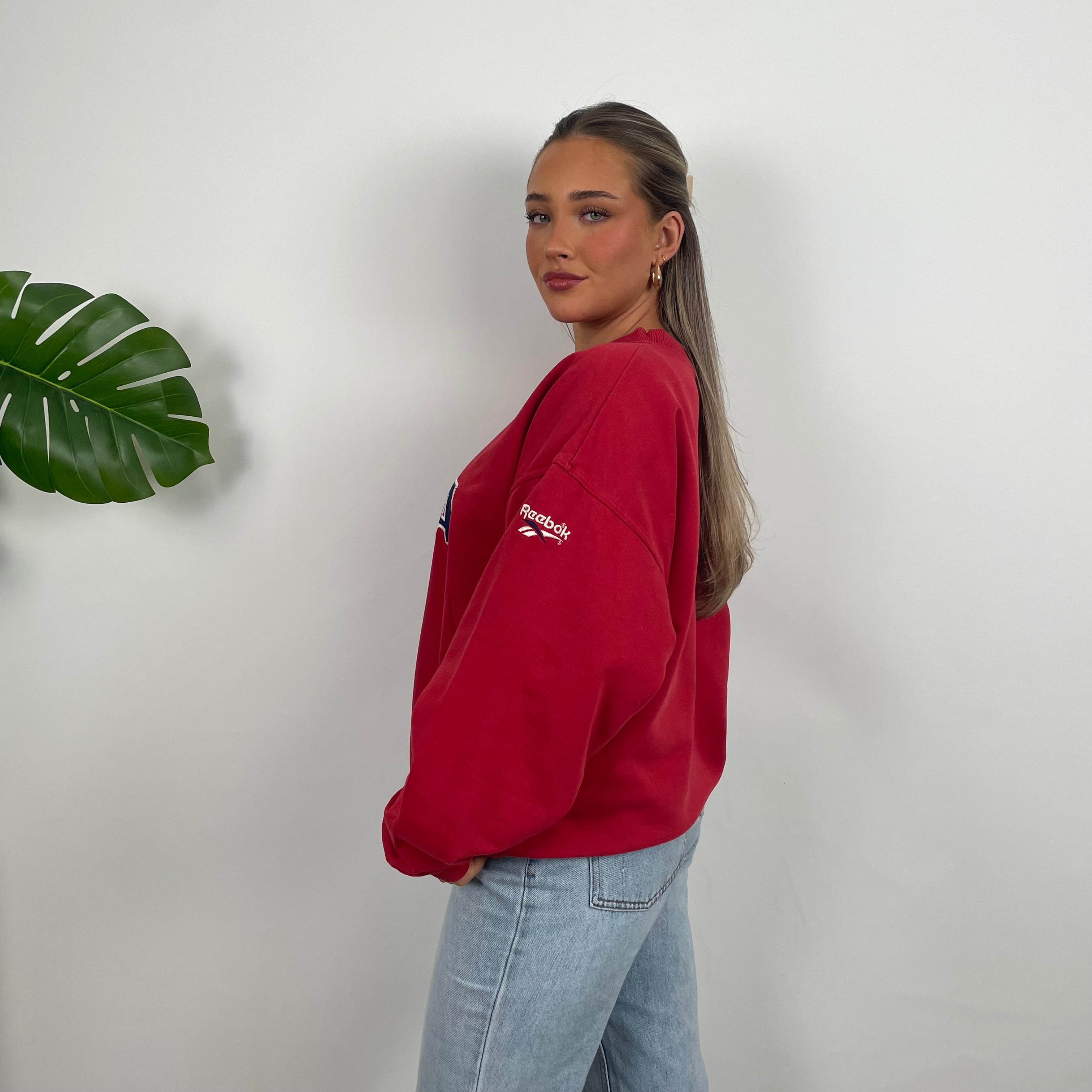 Reebok x USA Red Embroidered Spell Out Sweatshirt (L)