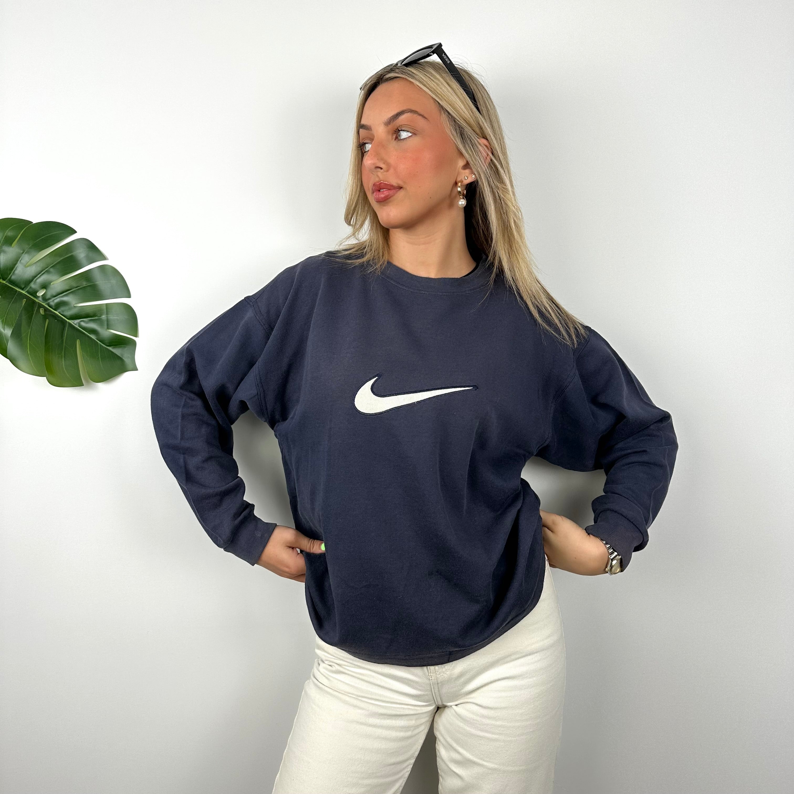 Nike Navy Embroidered Centre Swoosh Sweatshirt (M)