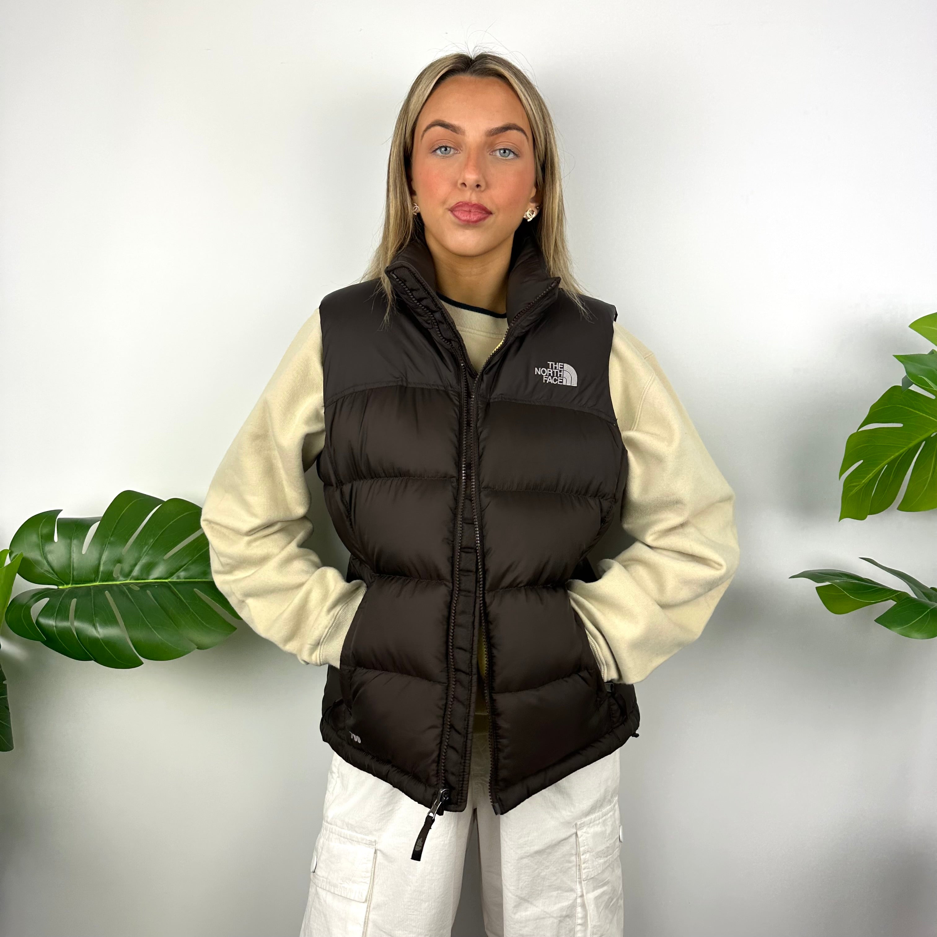 The North Face RARE Brown Nuptse 700 Puffer Gilet as worn by Melissa Riddell (M)