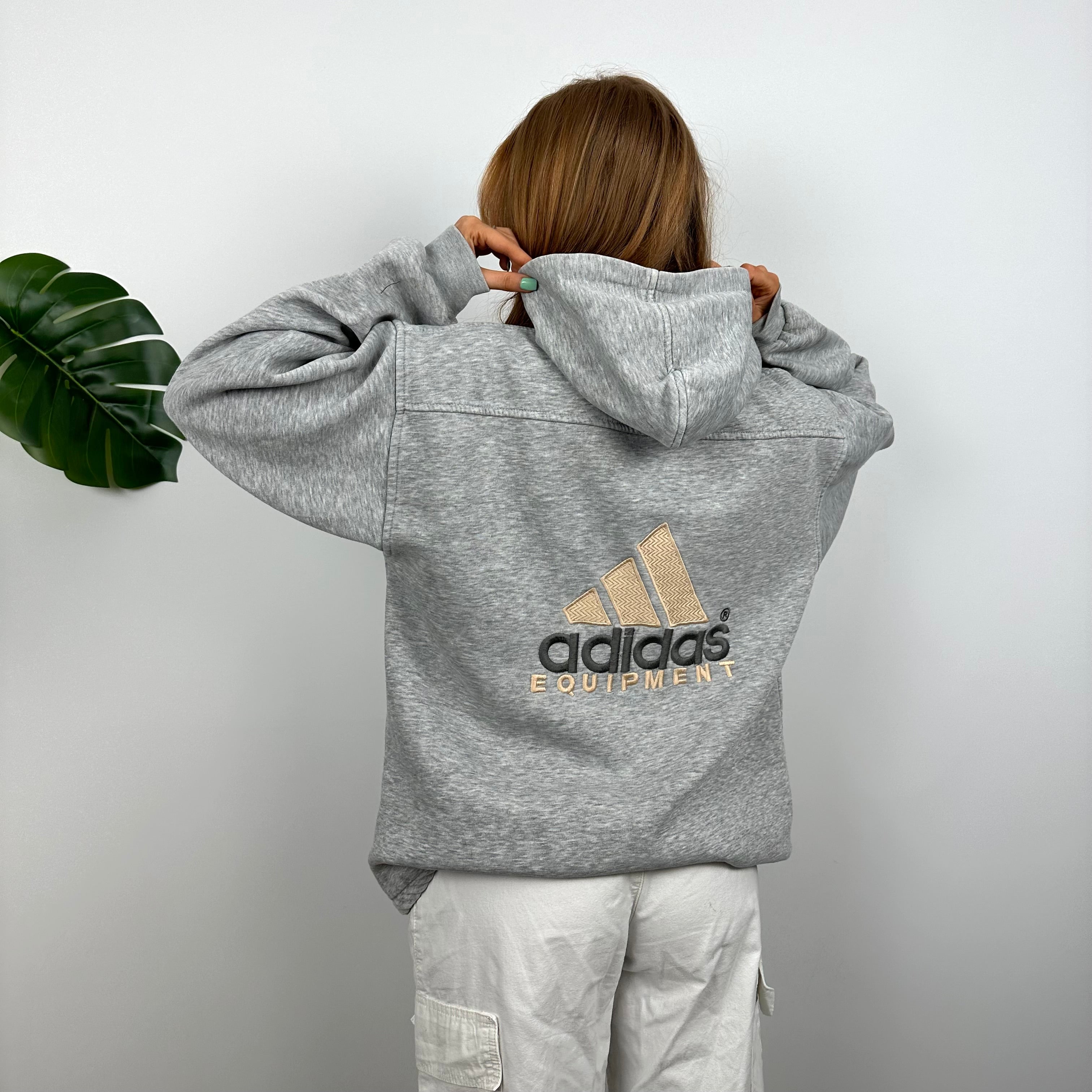 Adidas Equipment EQT RARE Grey Embroidered Spell Out Zip Up Hoodie Jacket (M)