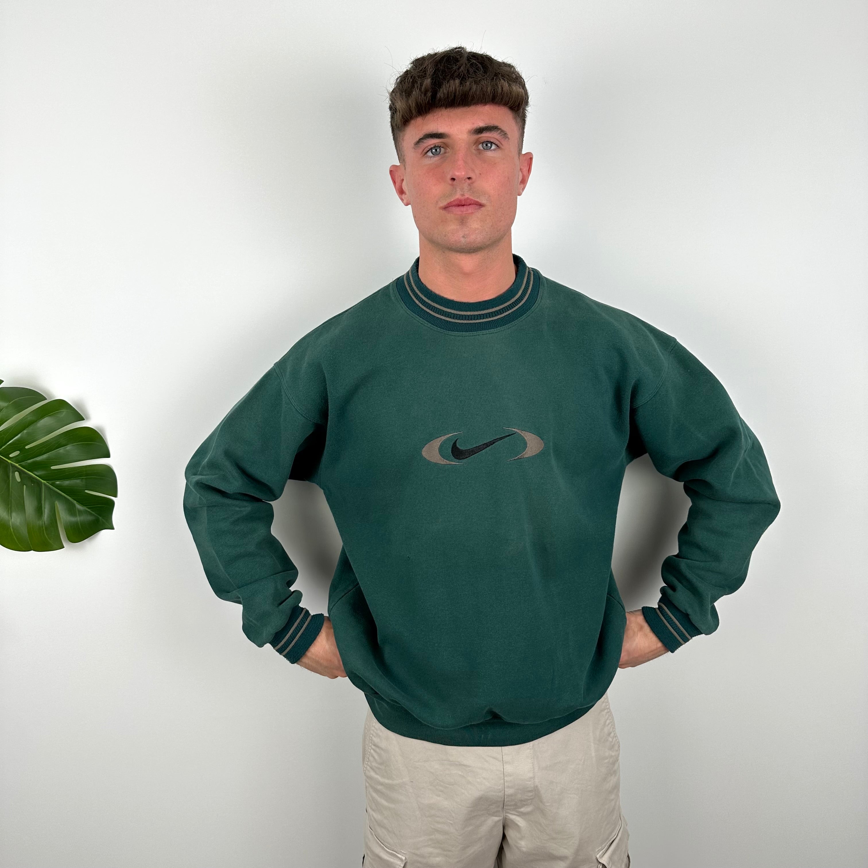 Nike Green Embroidered Swoosh Sweatshirt (L)