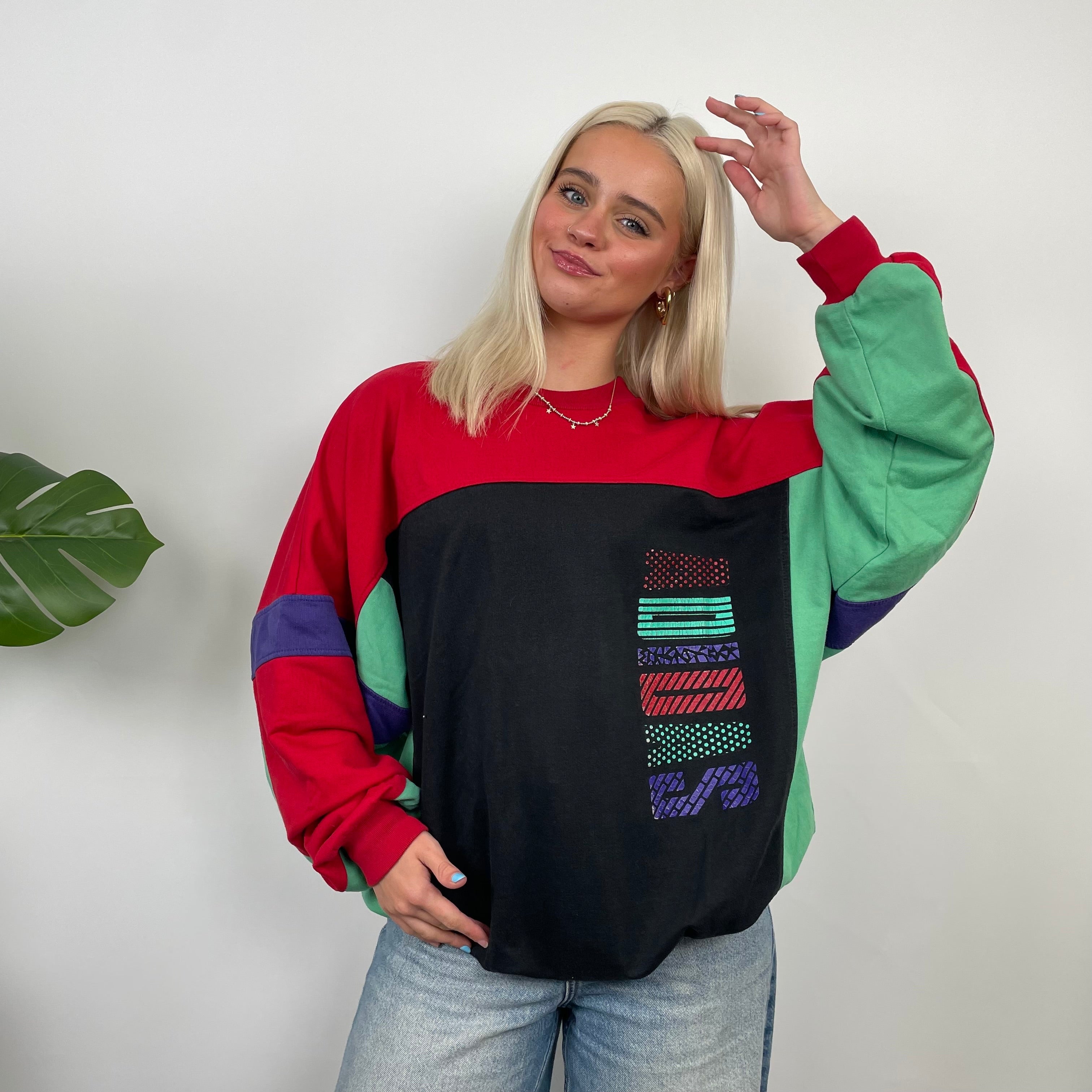 Adidas Colour Block Spell Out Sweatshirt (L)