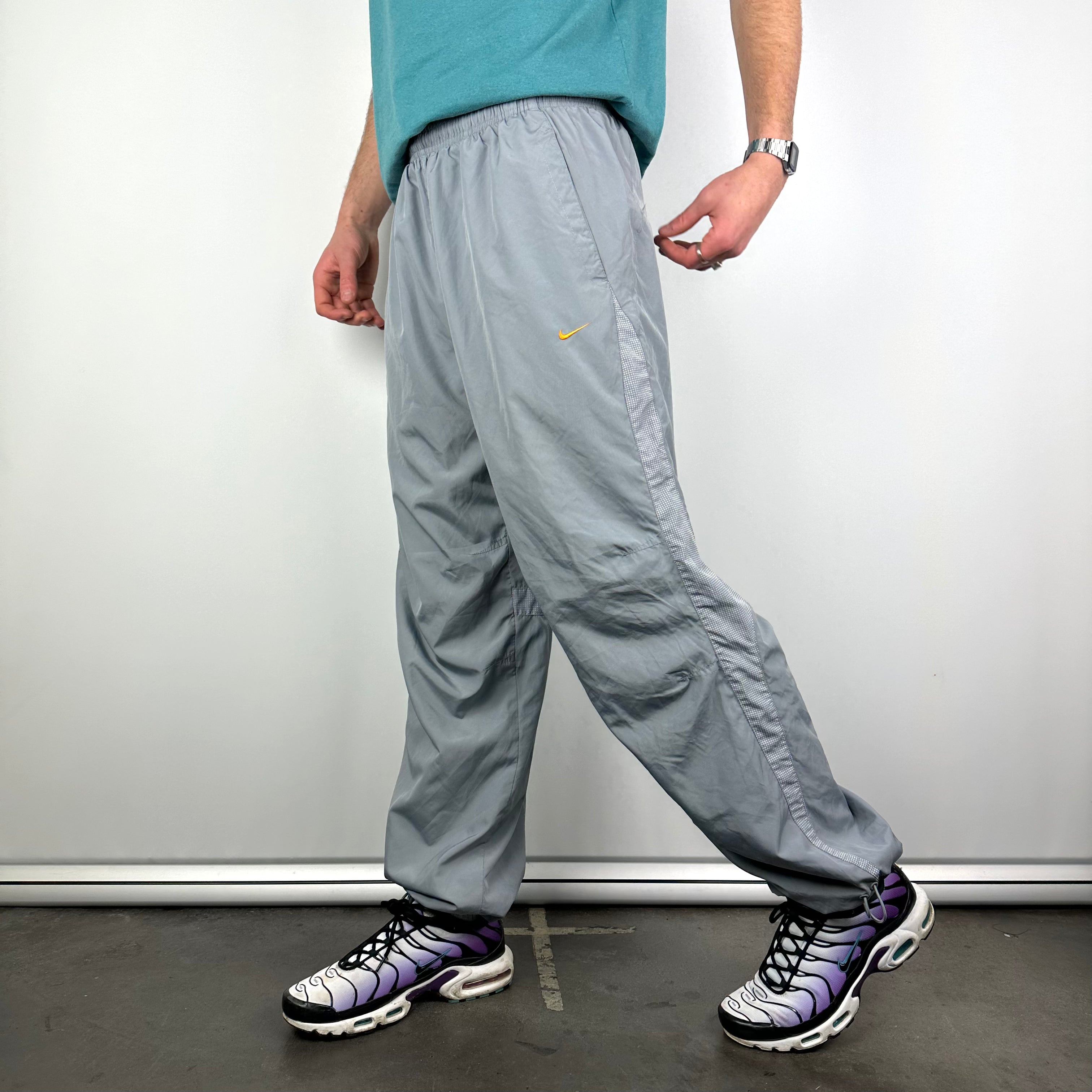 Nike Air Max Grey Embroidered Swoosh Track Pants (L)