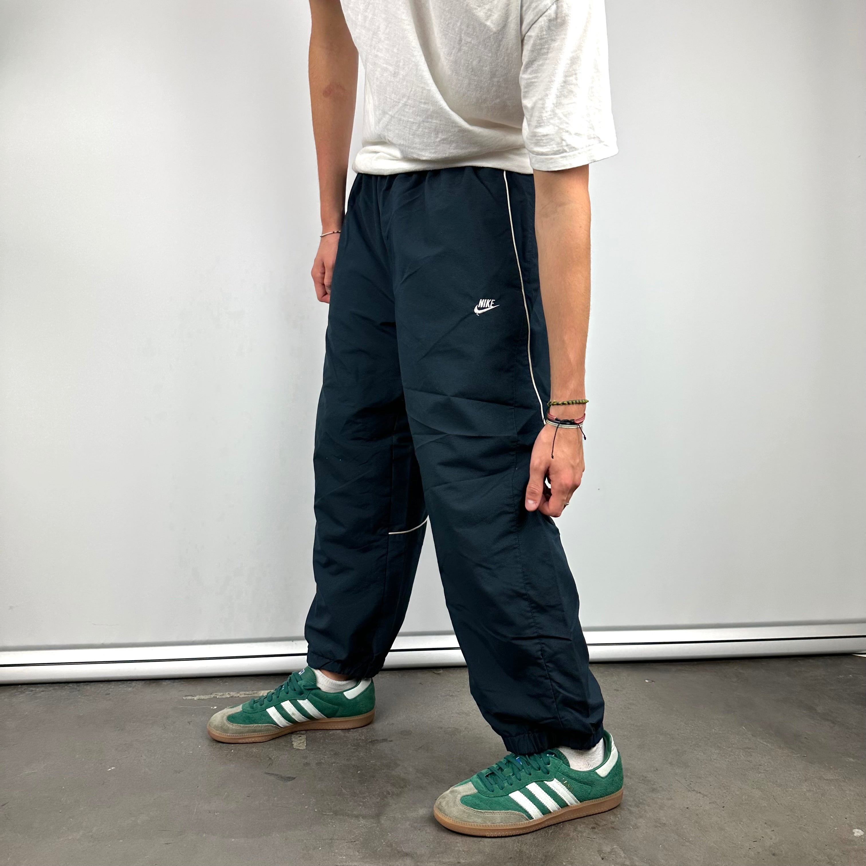 Nike Navy Embroidered Spell Out Track Pants (S)