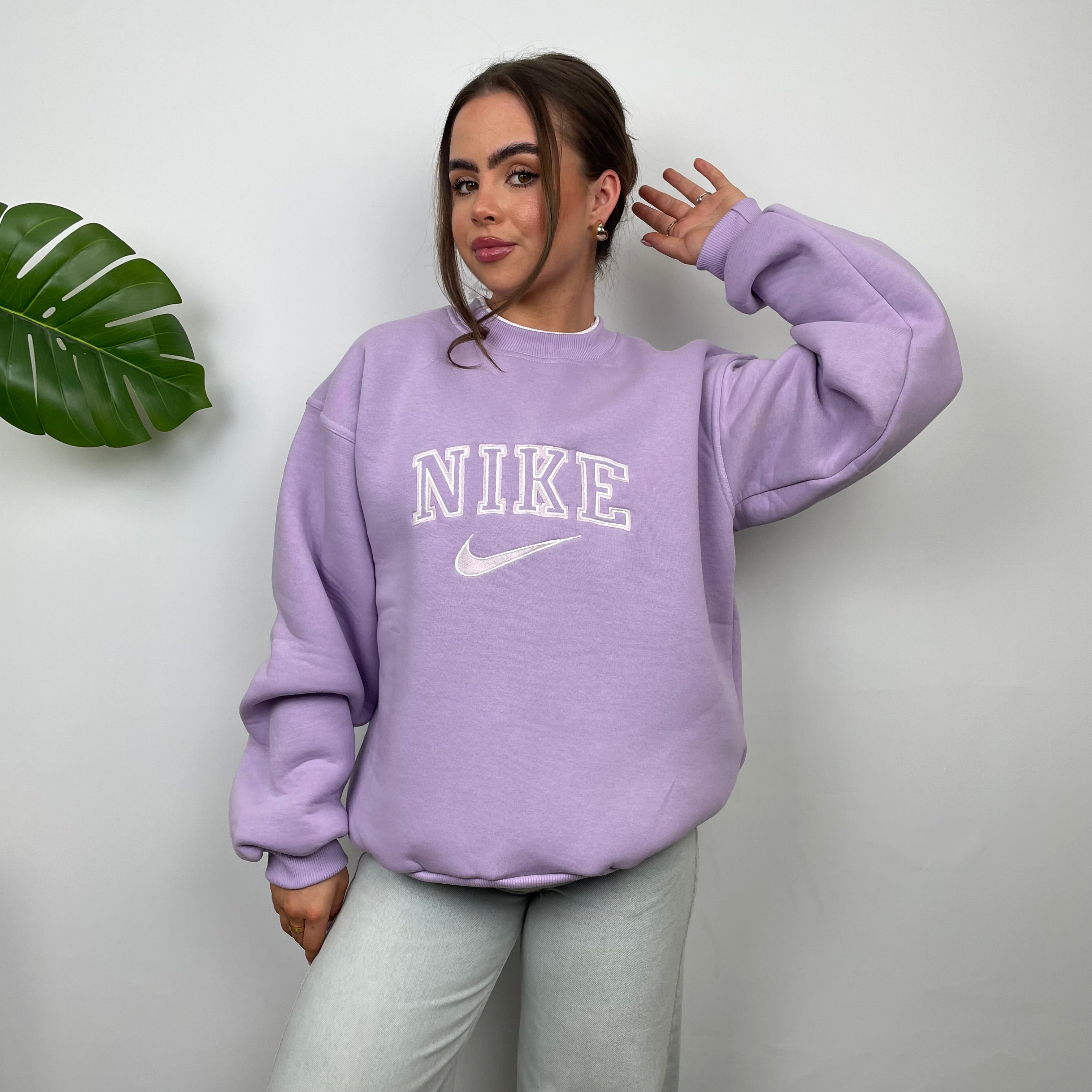 Nike Lilac Embroidered Spell Out Sweatshirt (M)