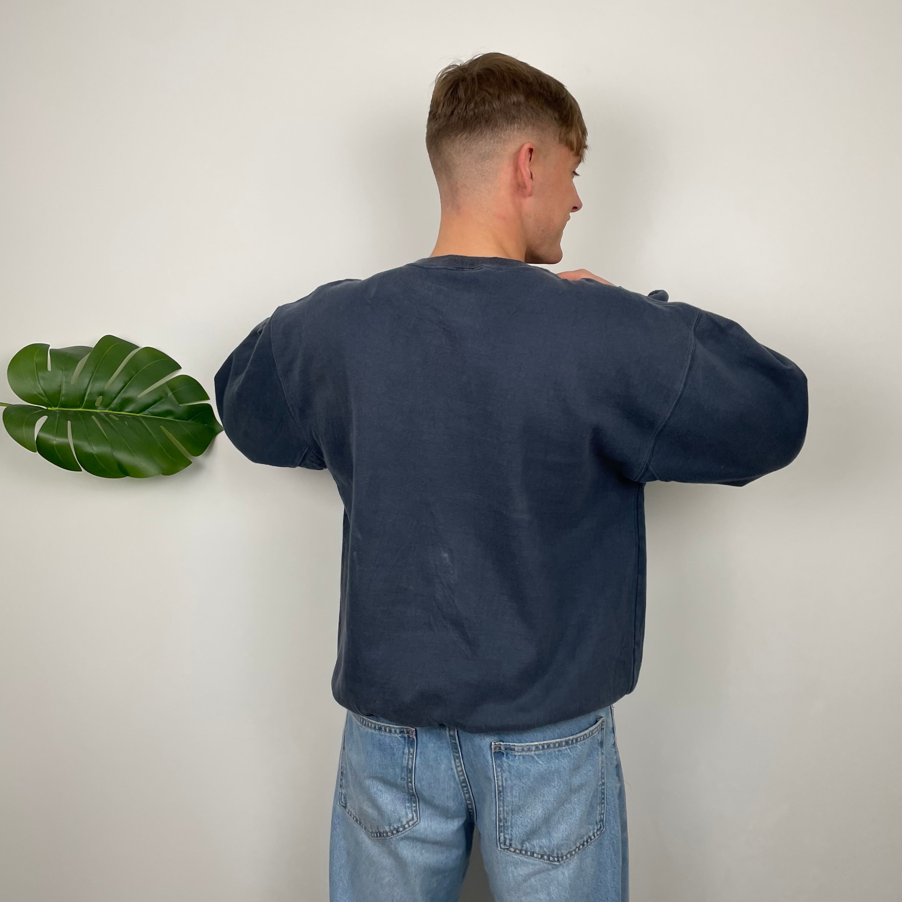 Timberland Navy Embroidered Spell Out Sweatshirt (L)