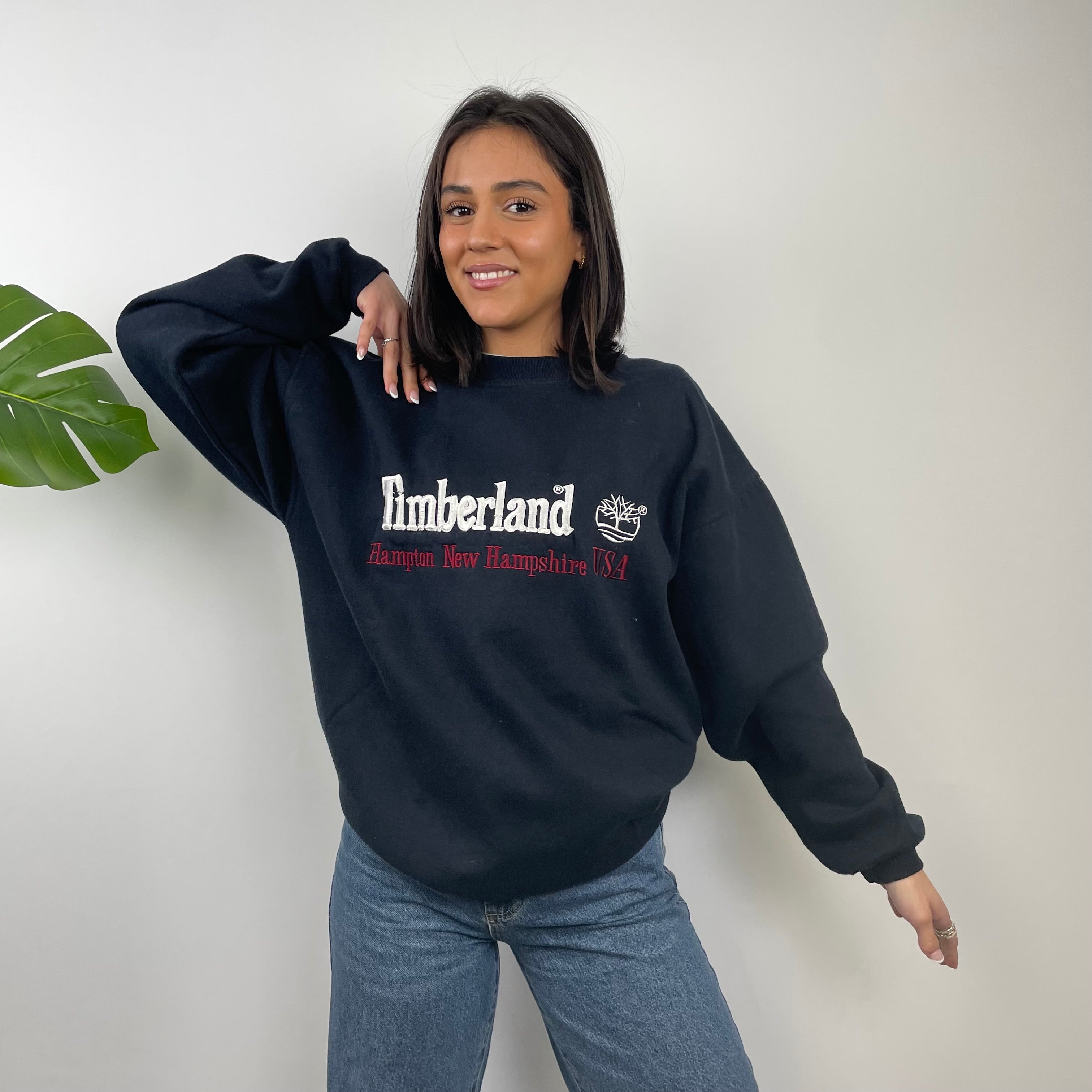 Timberland Black Embroidered Spell Out Sweatshirt (L)