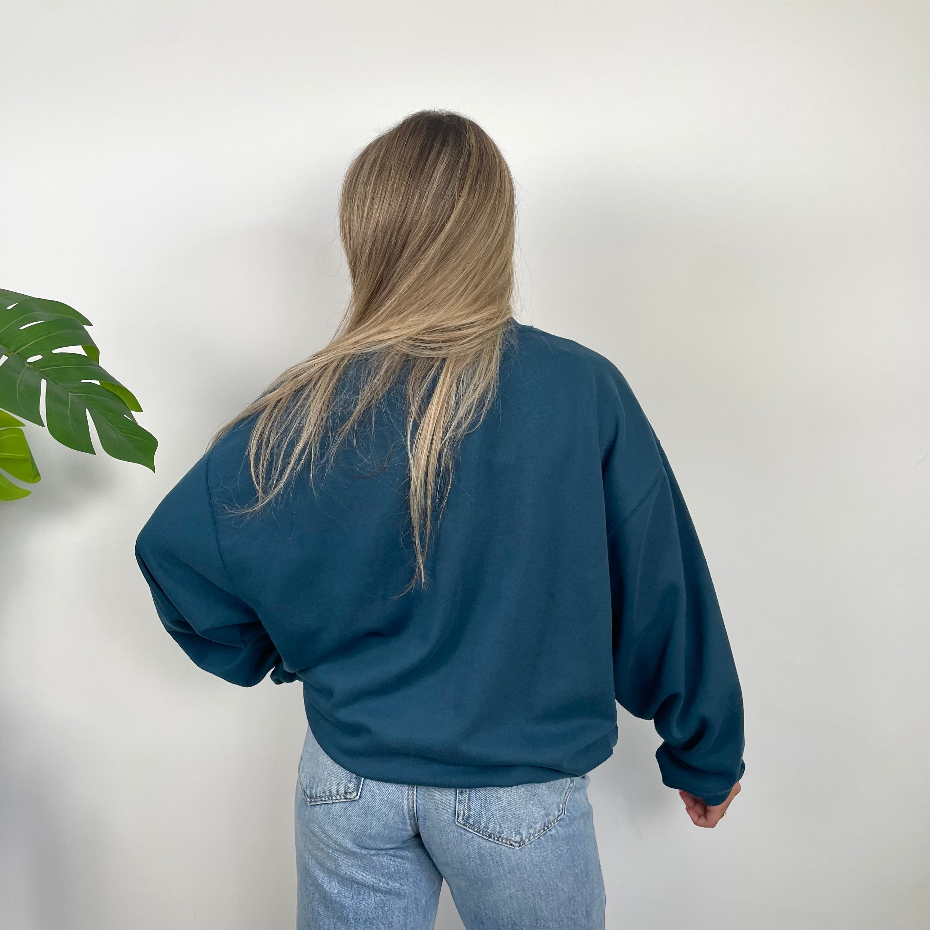 Reebok RARE Green Embroidered Spell Out Sweatshirt (L)