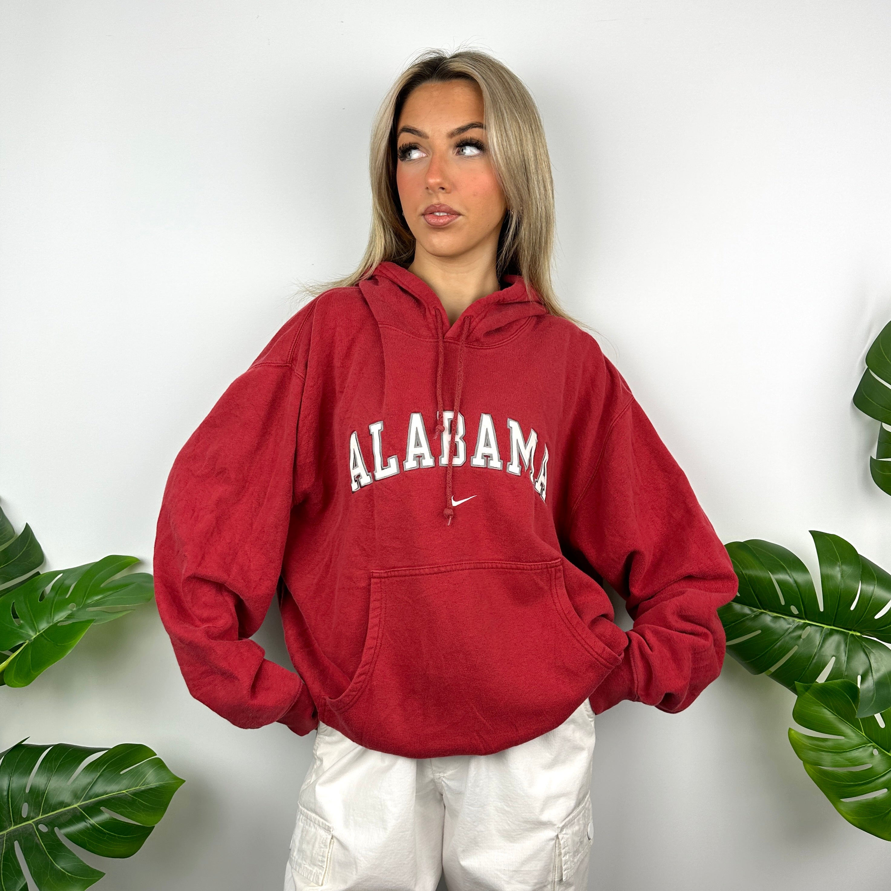 Nike x Alabama Red Embroidered Spell Out Hoodie (L)