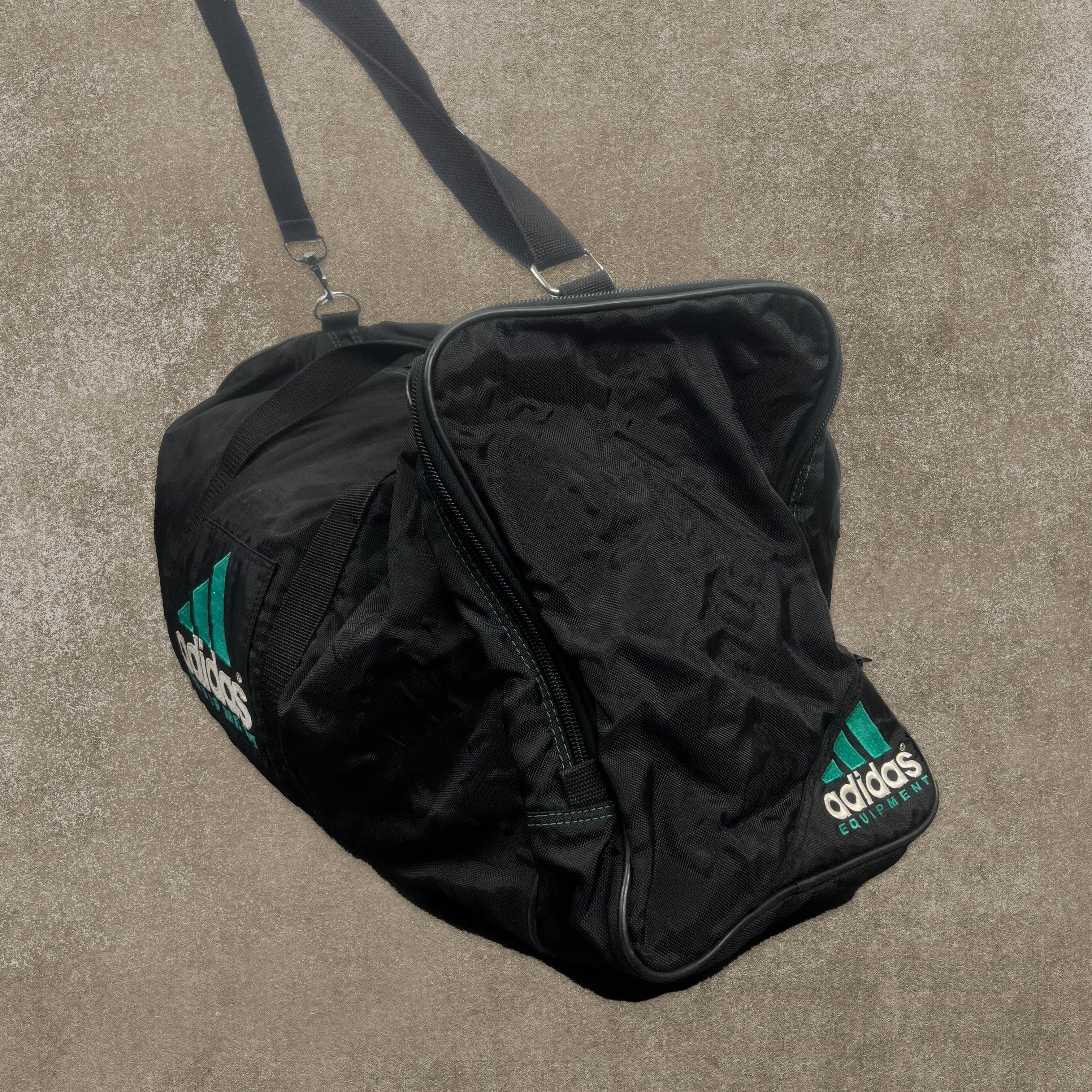 Adidas Equipment RARE Black Embroidered Spell Out Holdall Duffle Bag